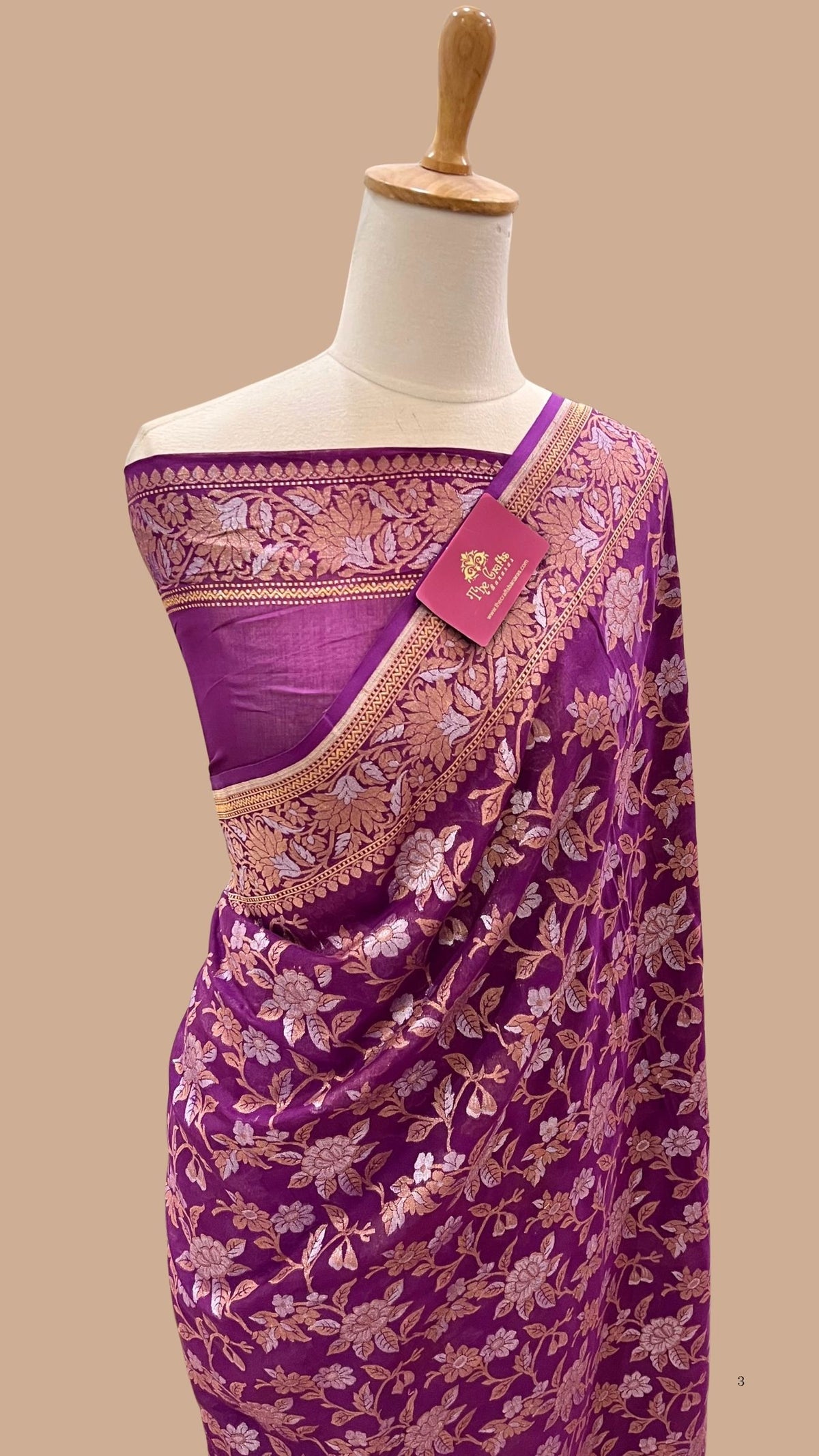 Pure Ektara Cotton Jamdani Banarasi Saree - Alfi