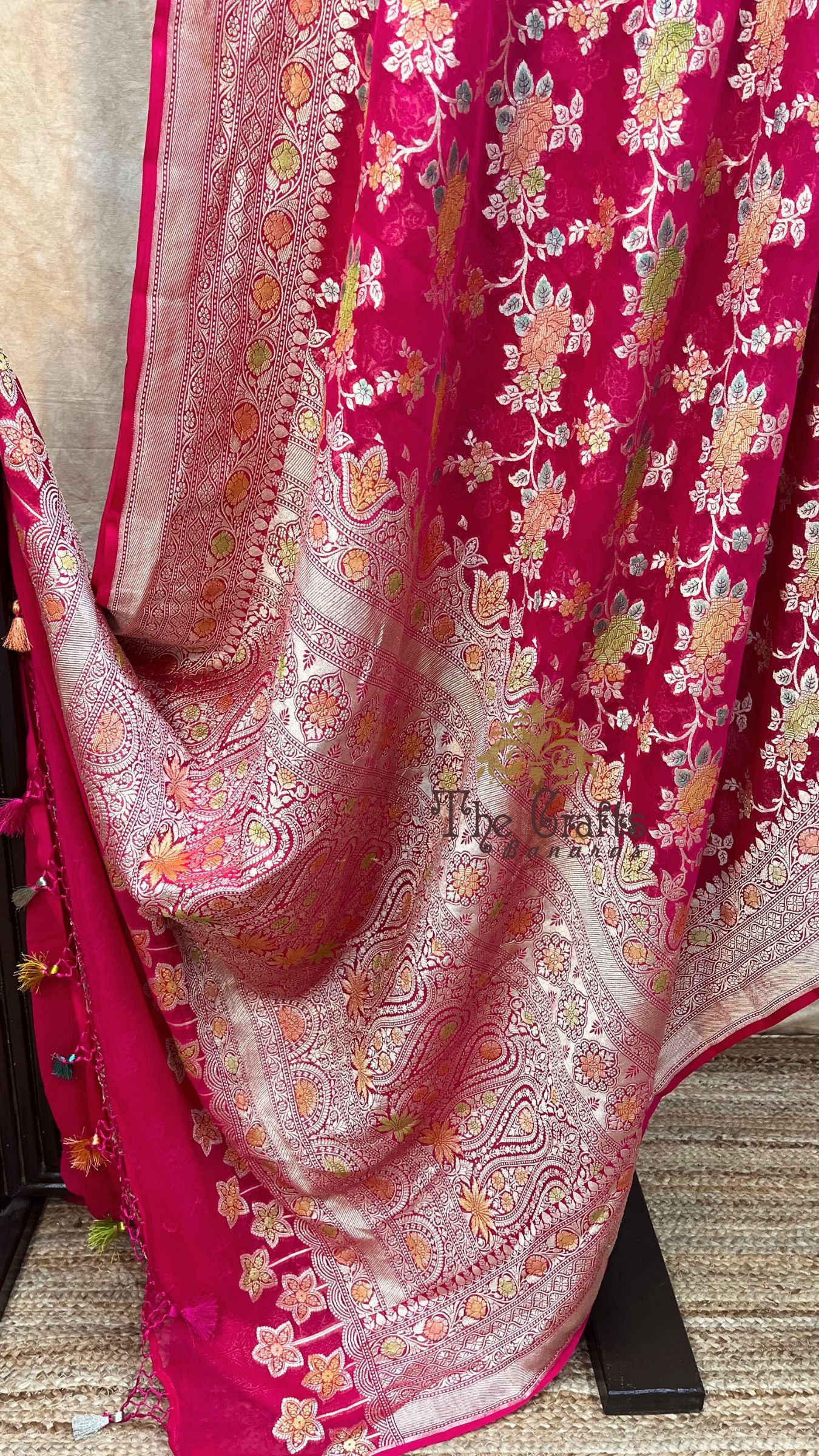 Khaddi Georgette Handloom Banarasi Saree