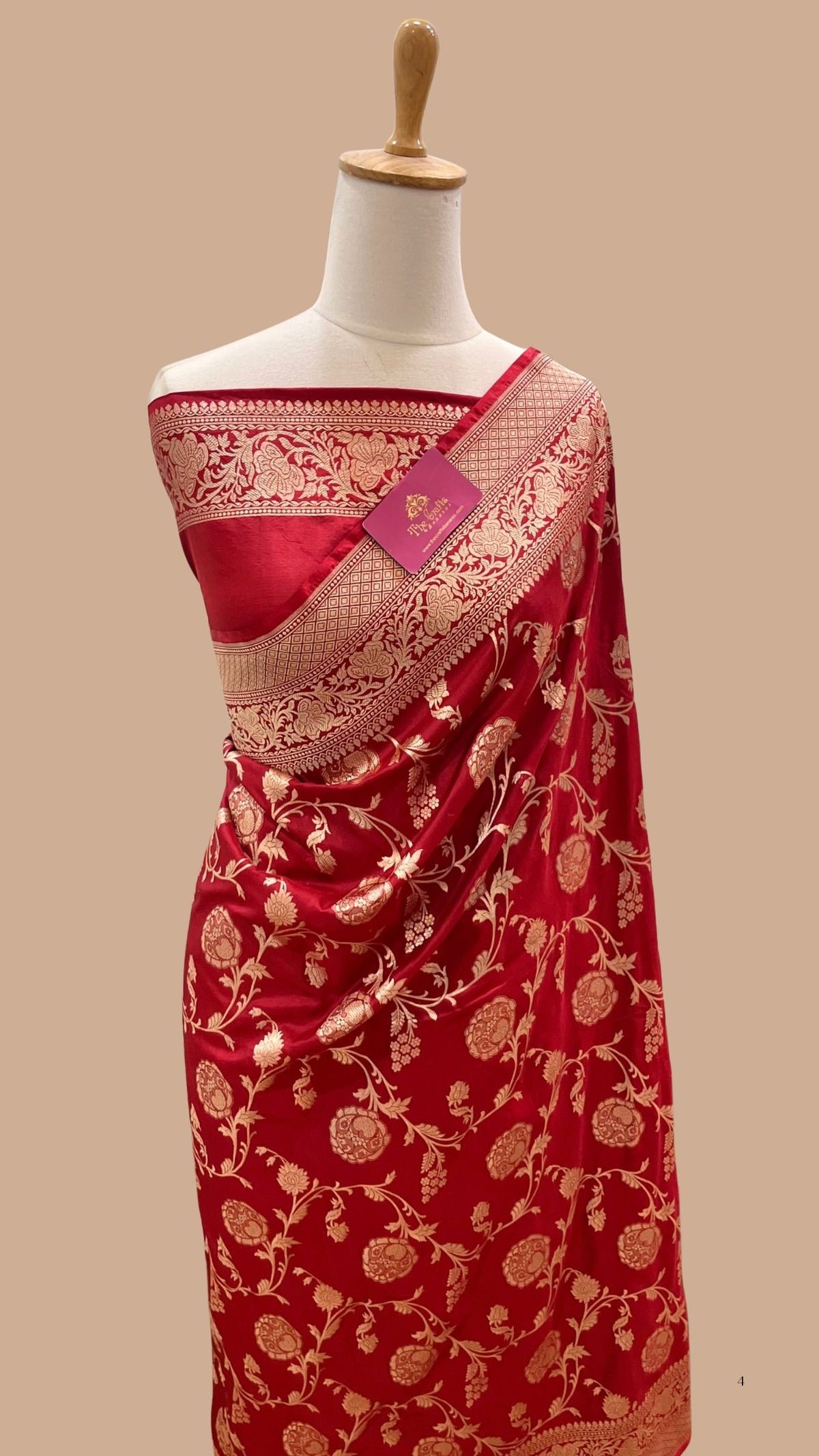 Pure Katan Silk Handloom Banarasi Saree - Jaal work