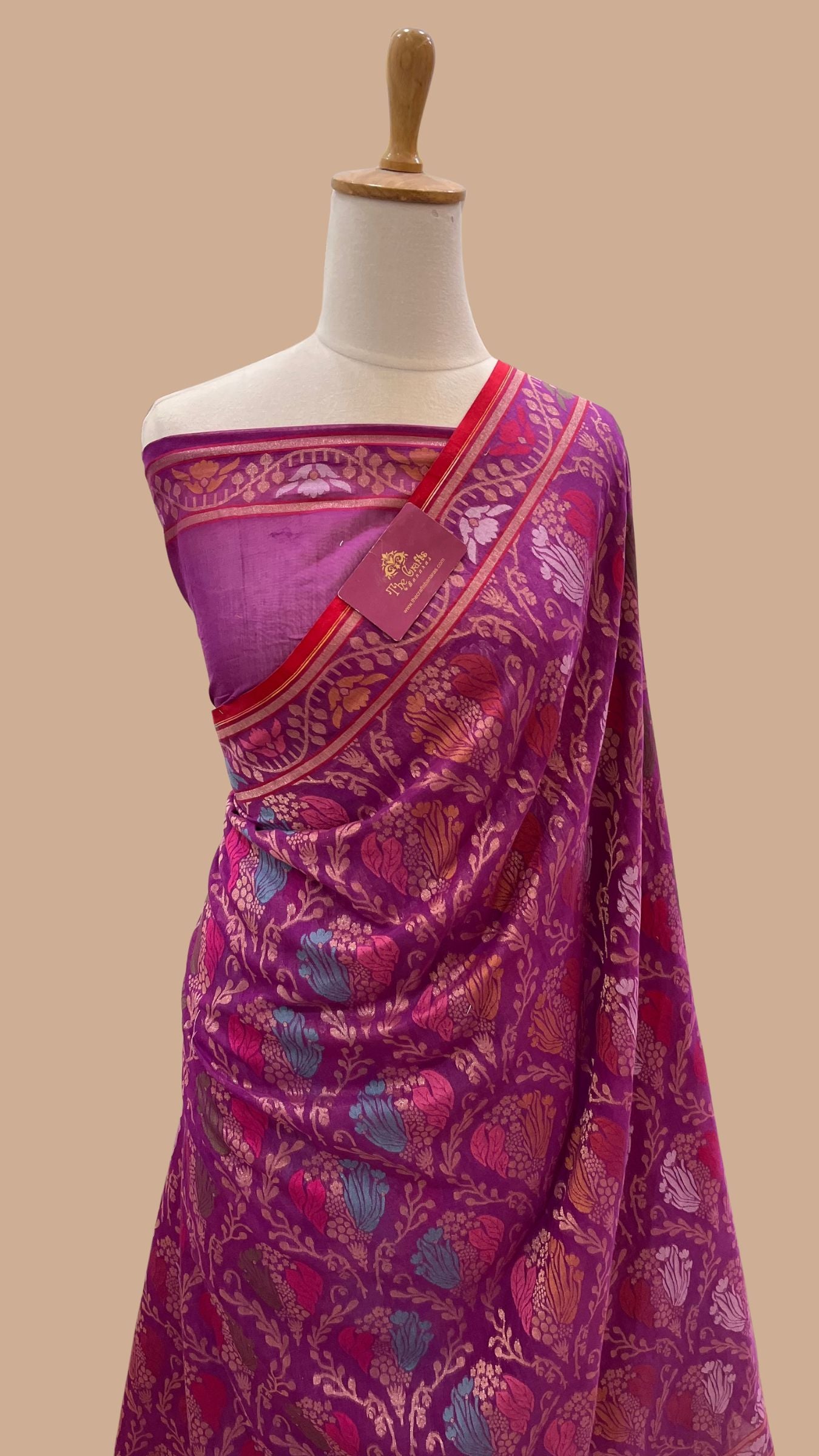 Pure Ektara Cotton Jamdani Banarasi Saree - Tilfi