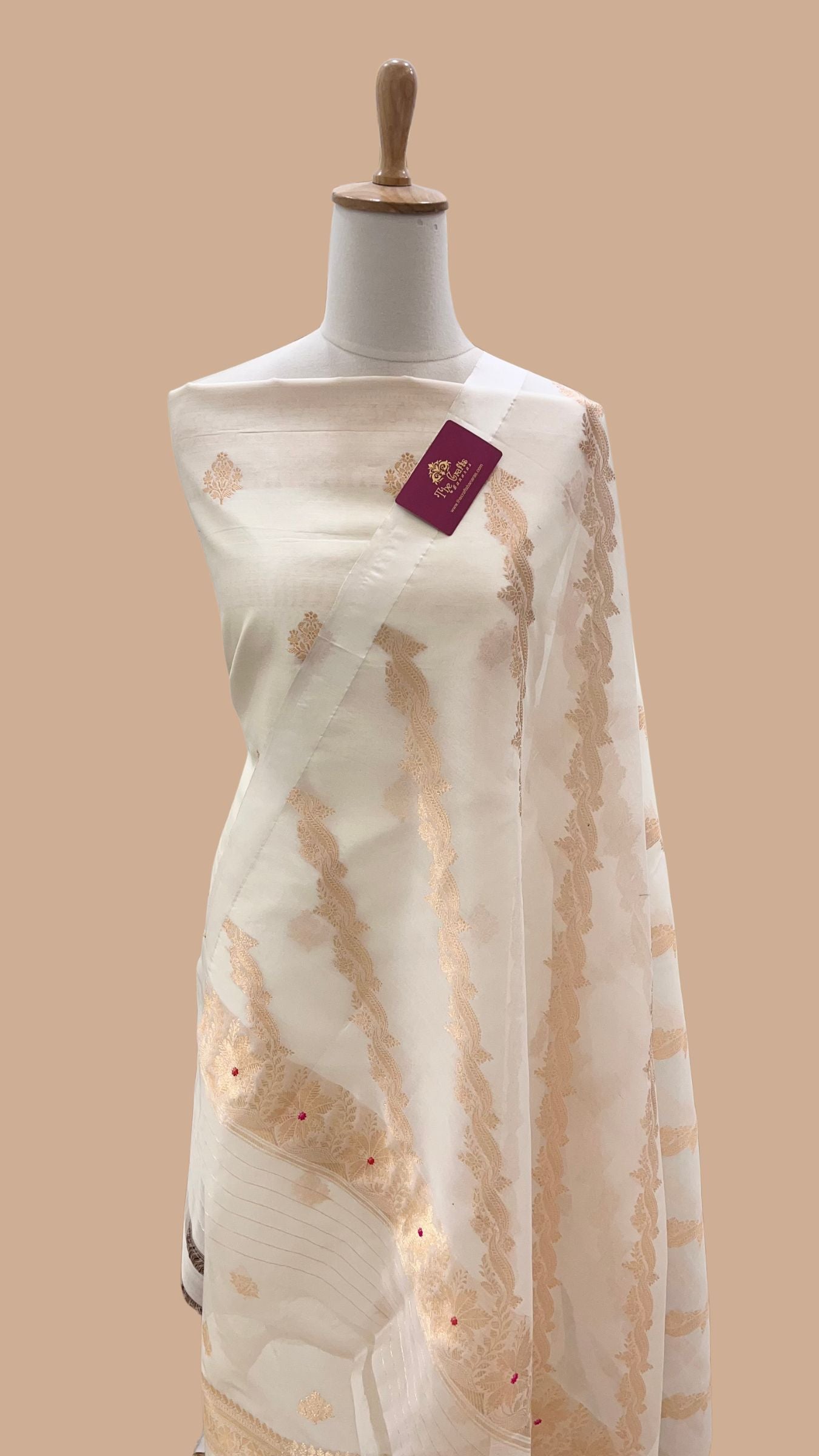 Pure Chiniya Silk Handloom Banarasi Dress Material - Meenakari