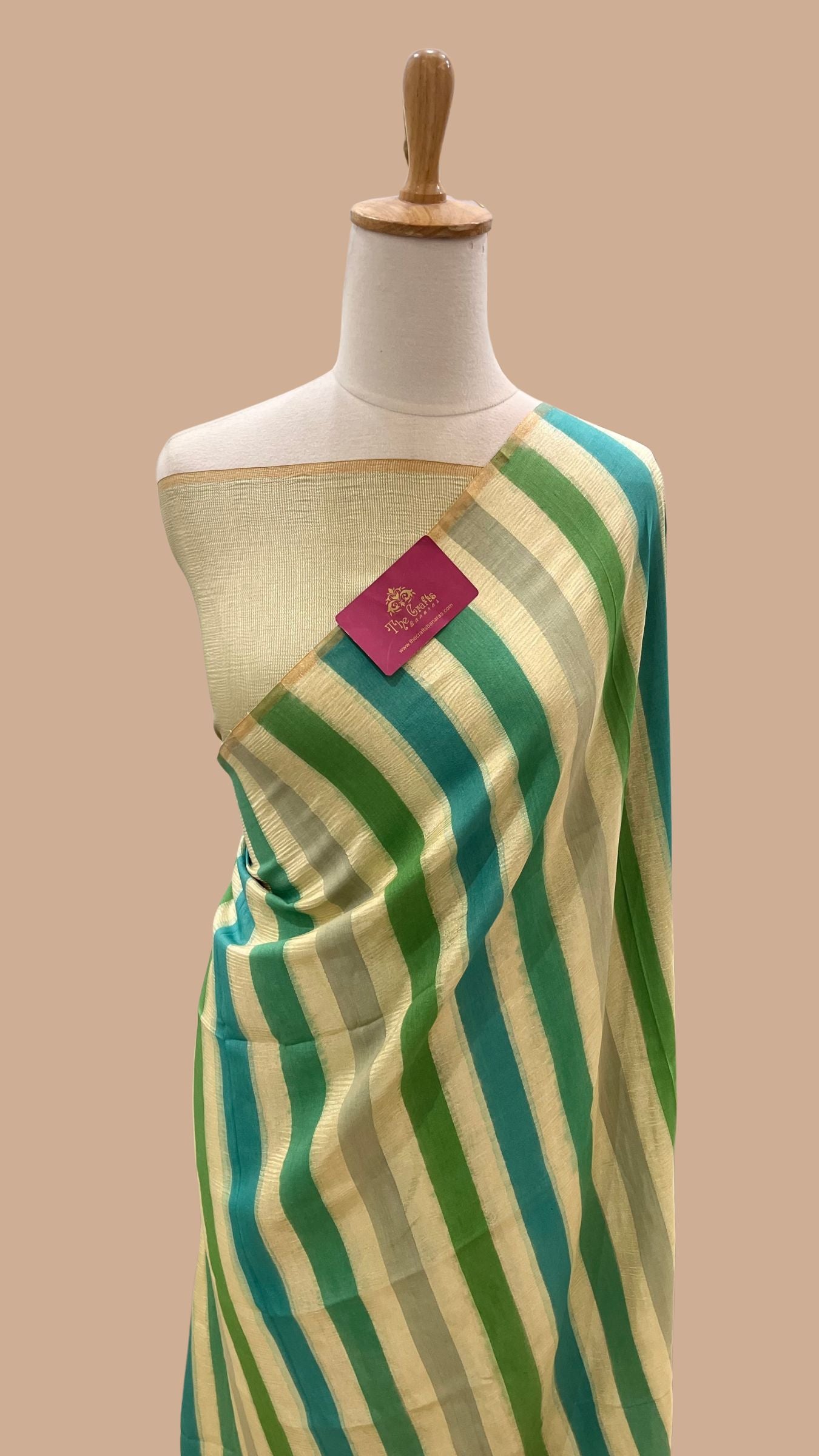 Pure Munga Crush Tissue Silk Banarasi Saree