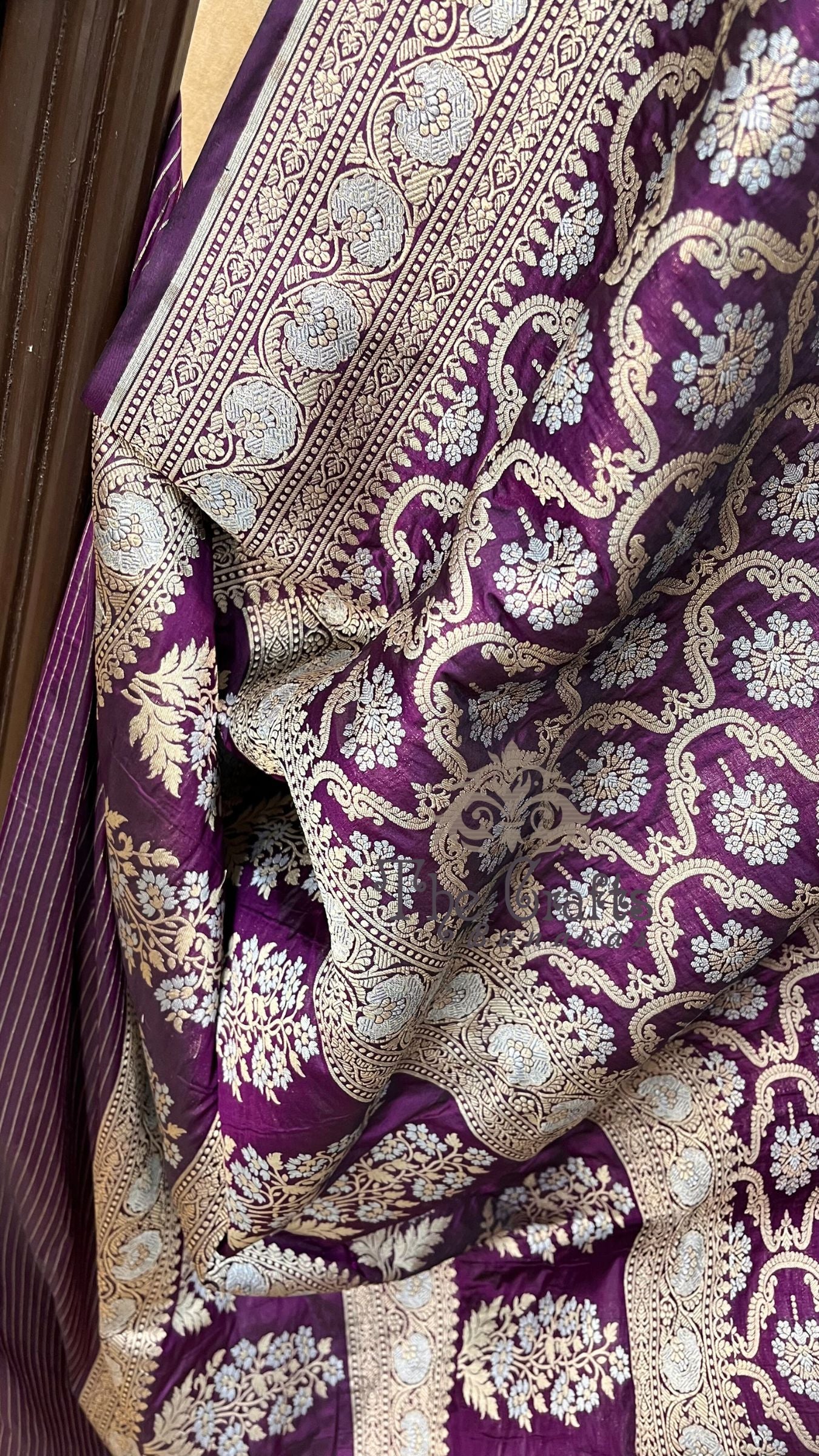 Pure Katan Silk Handloom Banarasi Saree - All over Sona Roopa Jaal work