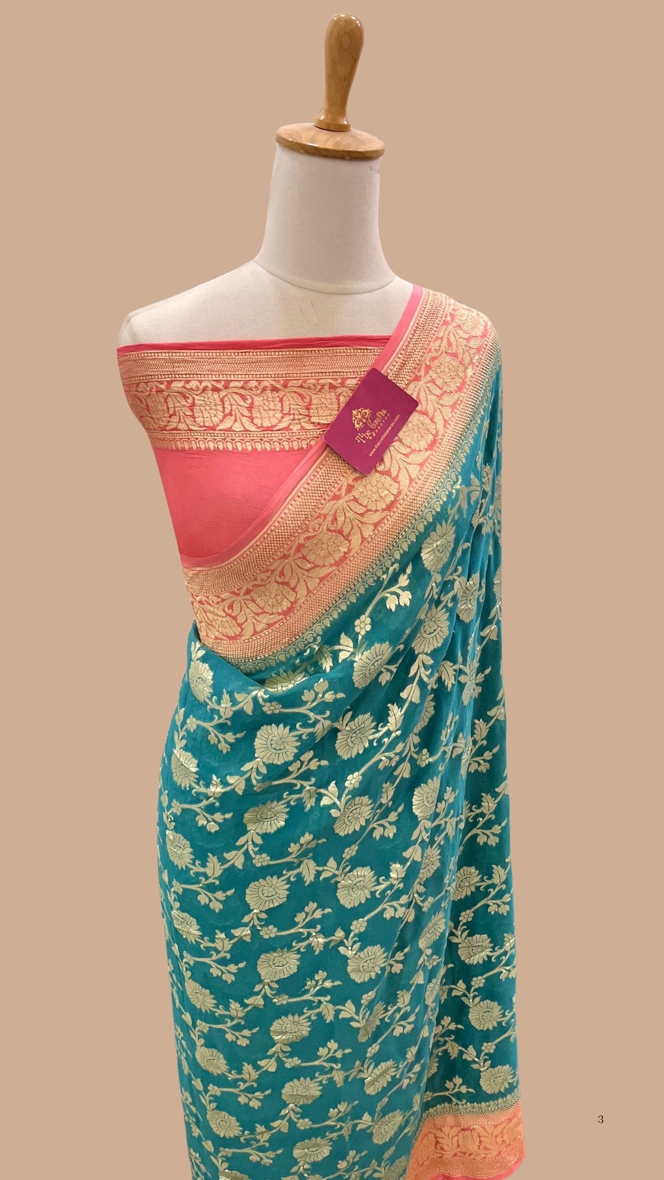 Khaddi Georgette Handloom Banarasi Saree