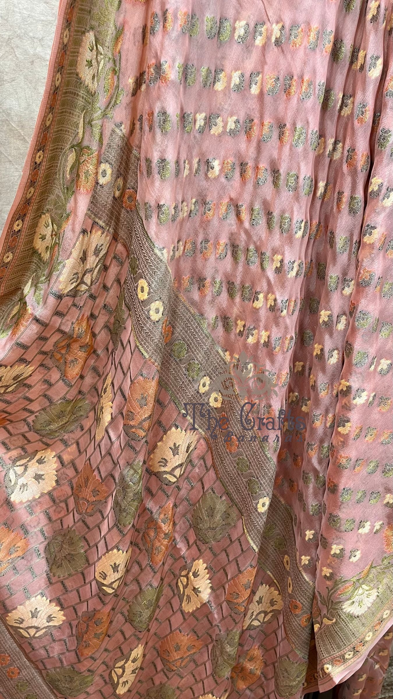 Pure Khaddi Chiffon Banarasi Saree