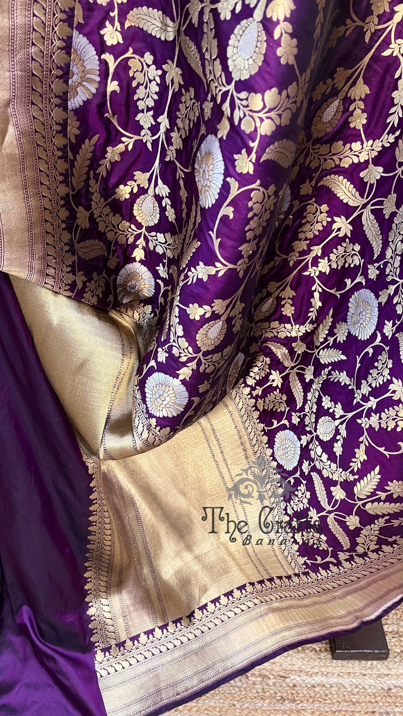 Pure Katan Silk Handloom Banarasi Saree - All over Sona Roopa Jaal work