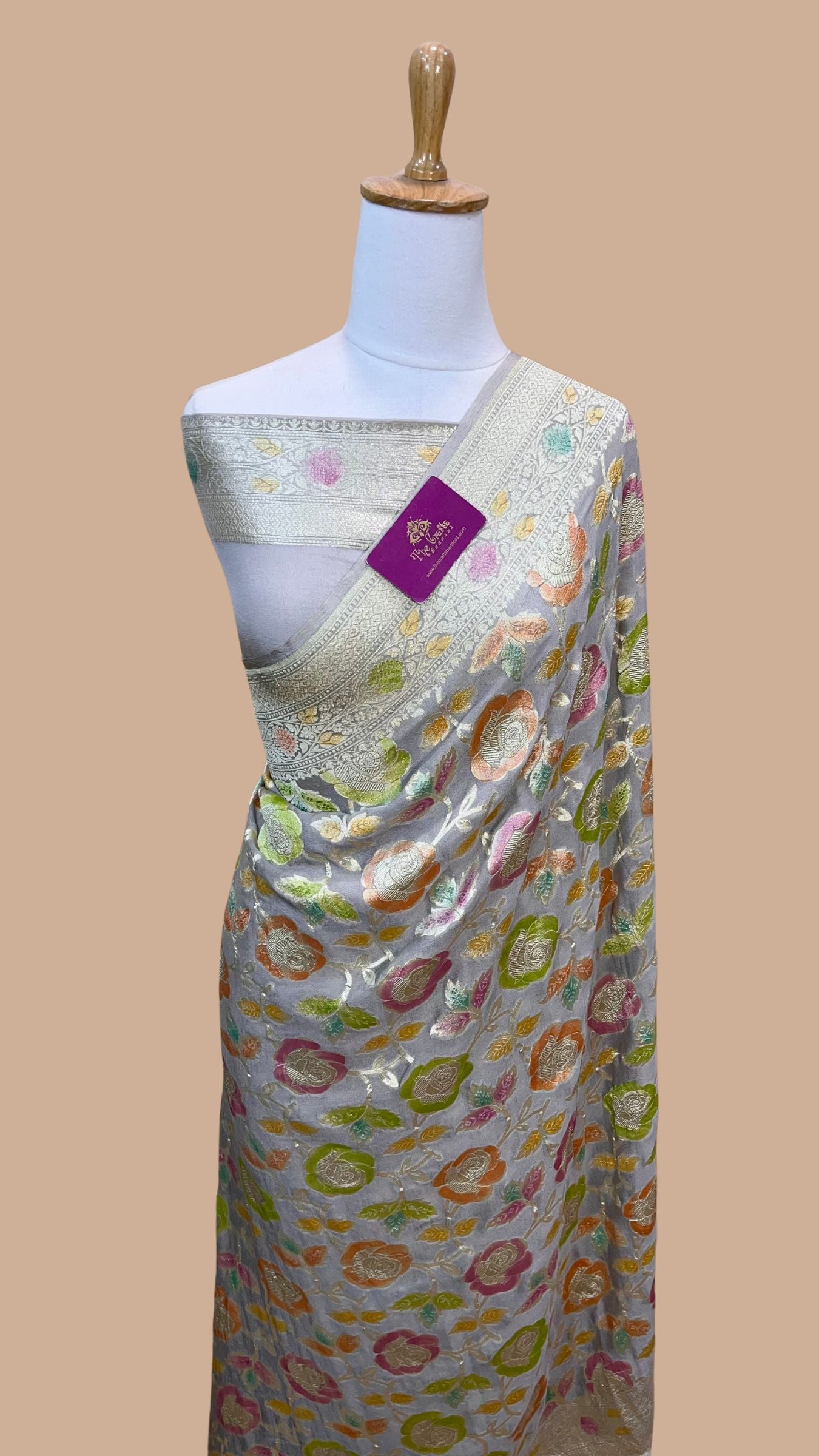 Khaddi Georgette Handloom Banarasi Saree