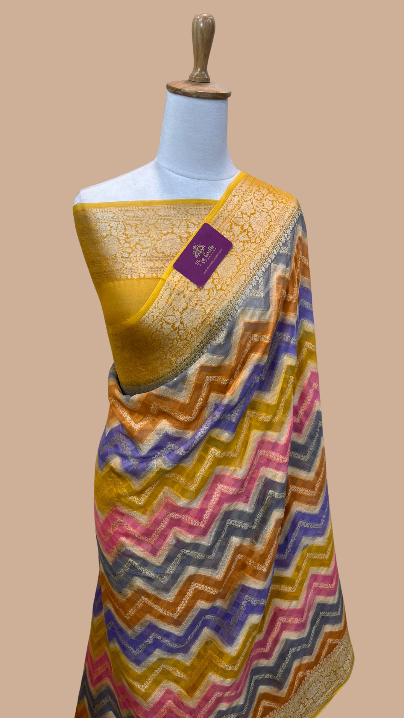 Pure Khaddi Chiffon Banarasi Saree