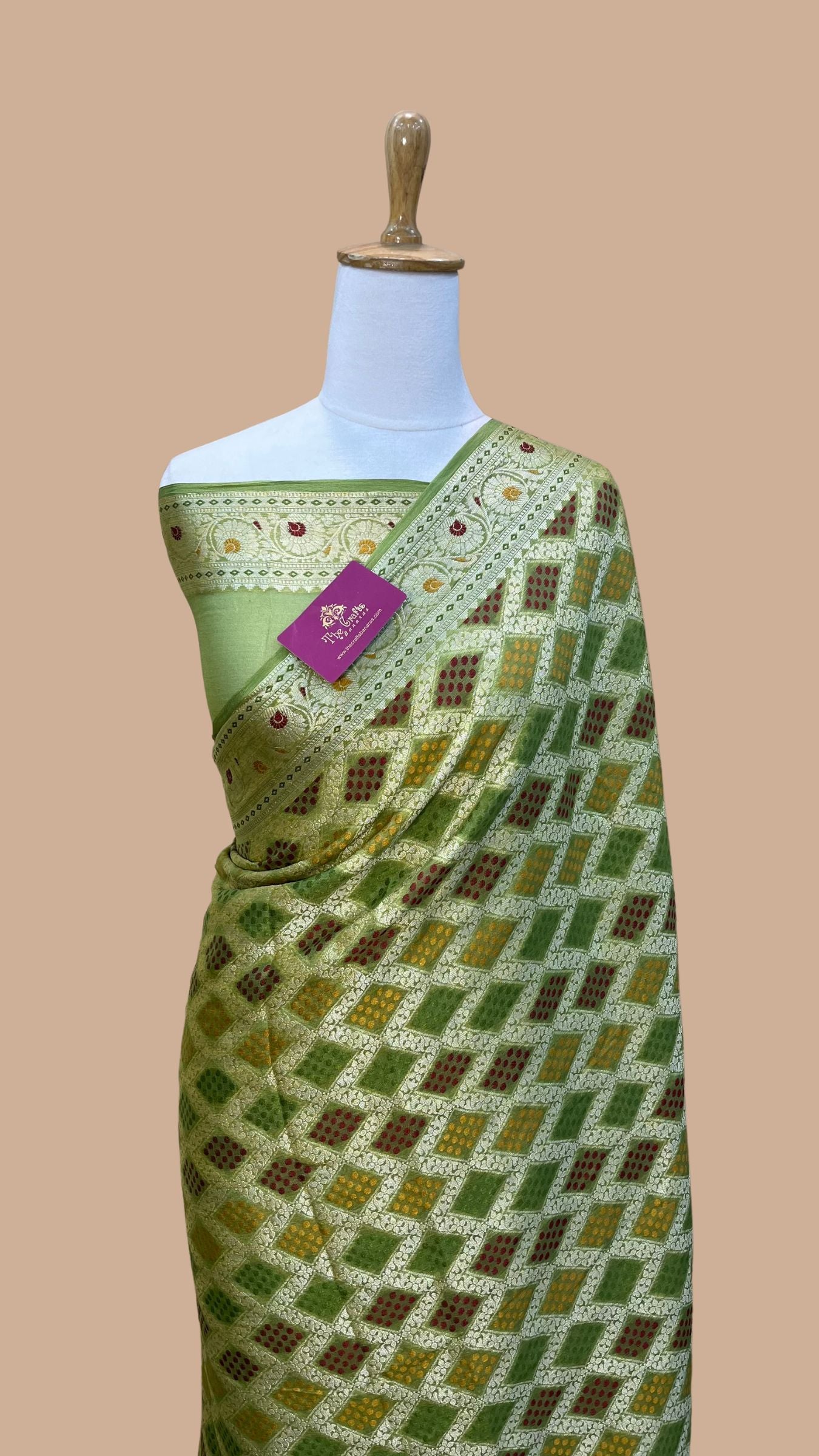 Pure Khaddi Chiffon Banarasi Saree