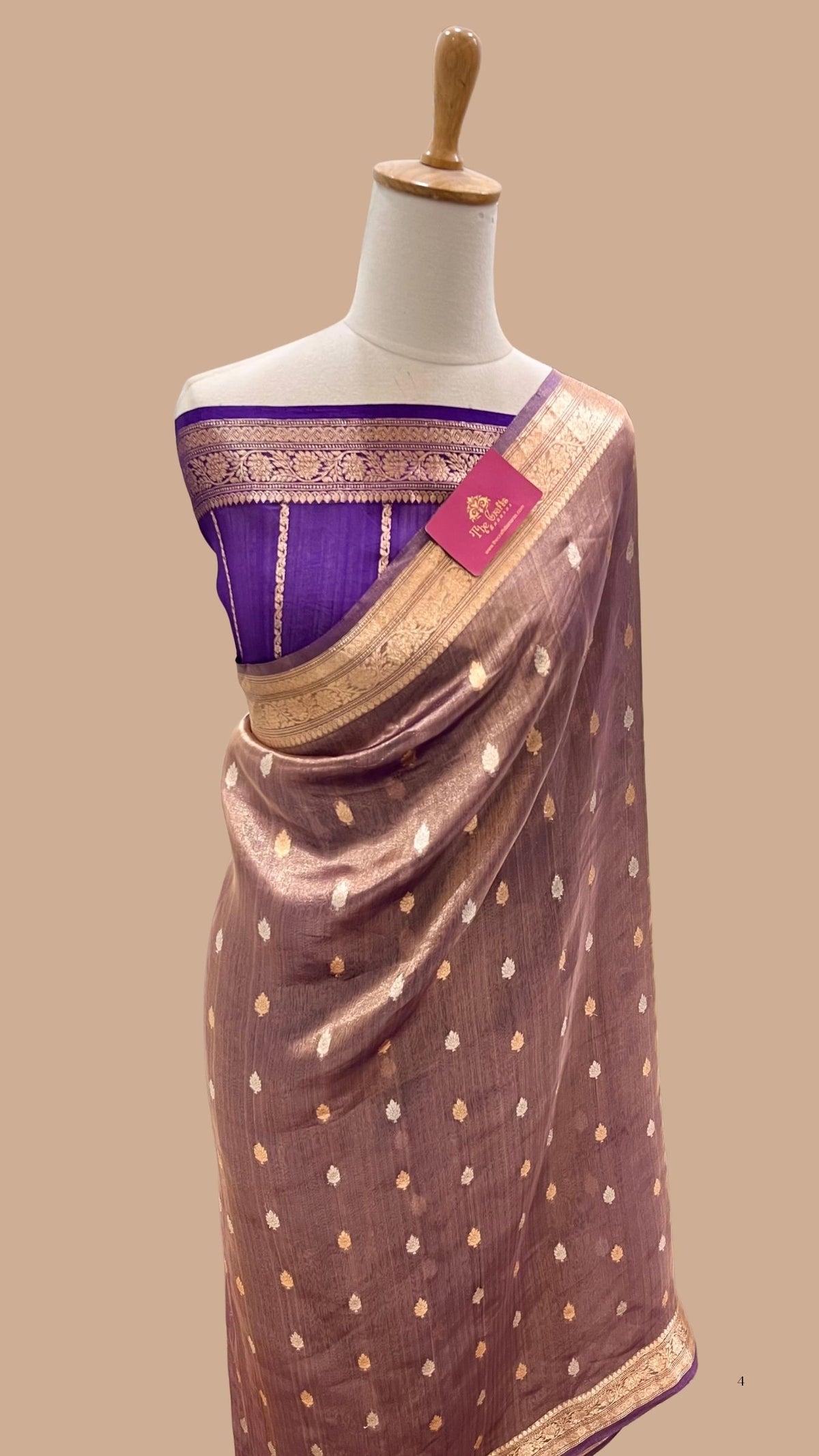 Pure Kora Tissue Silk Handloom Banarasi Saree- Kadhua Motifs