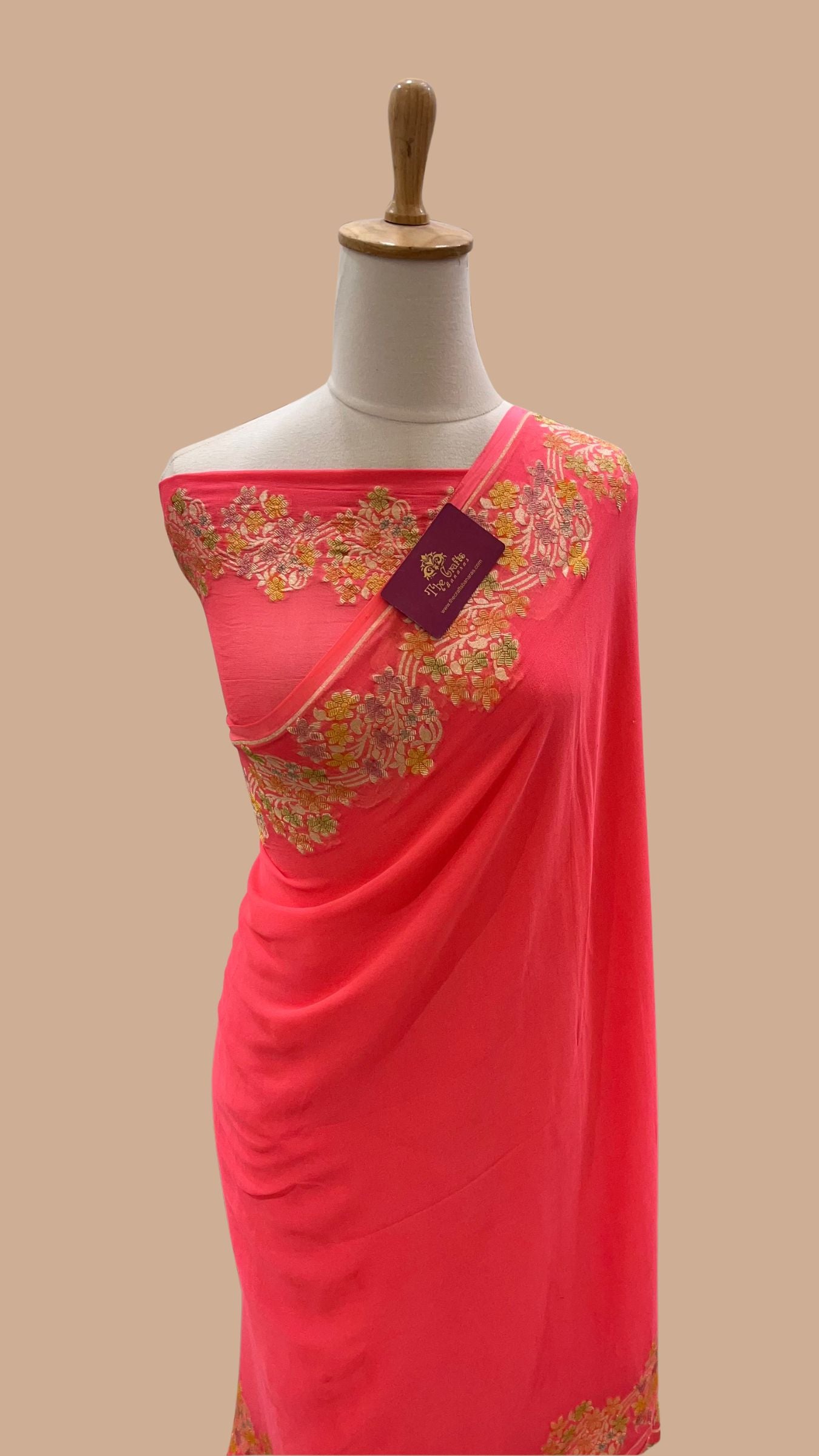 Khaddi Georgette Handloom Banarasi Saree