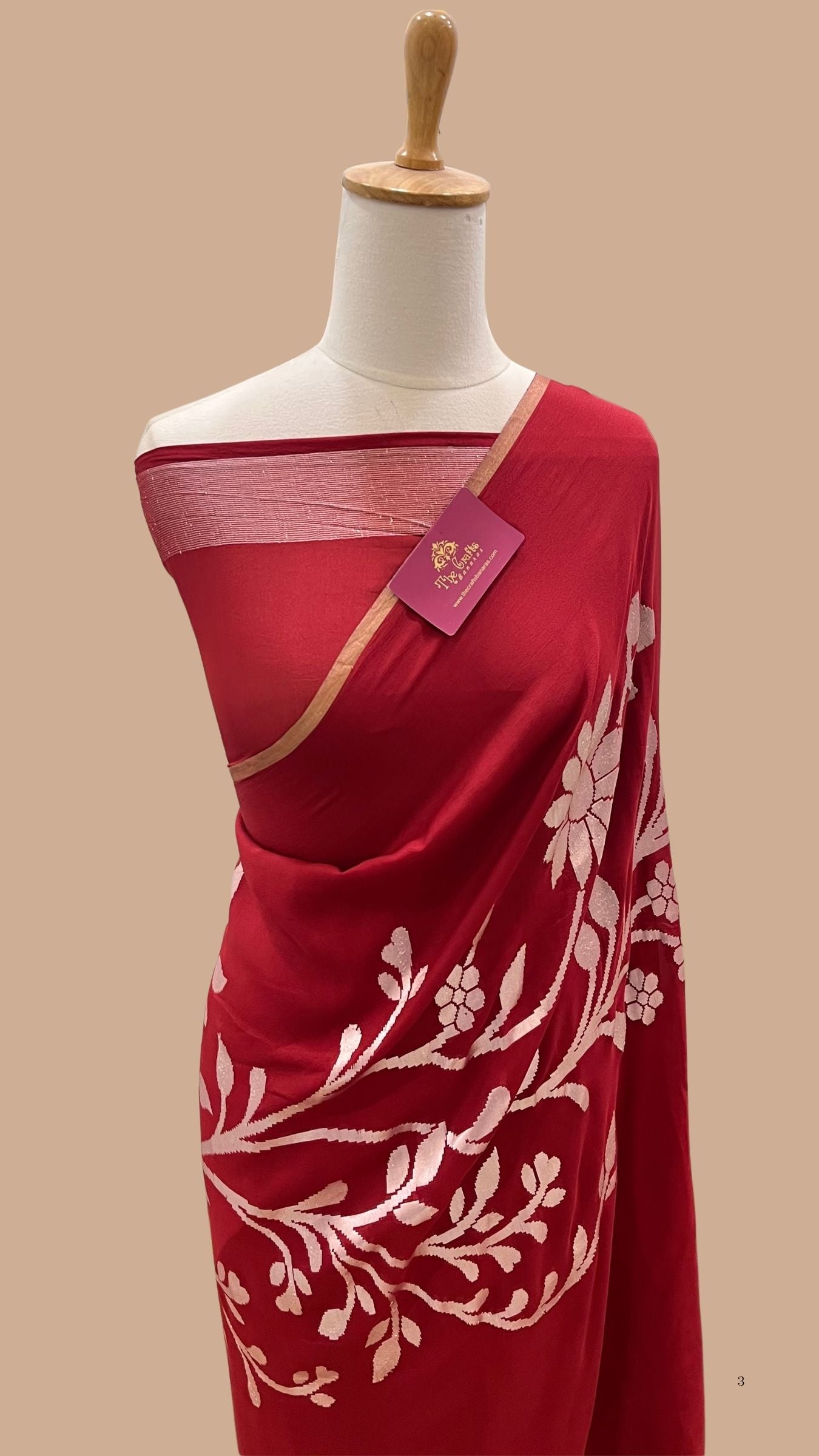 Pure Khaddi Georgette Handloom Banarasi Saree
