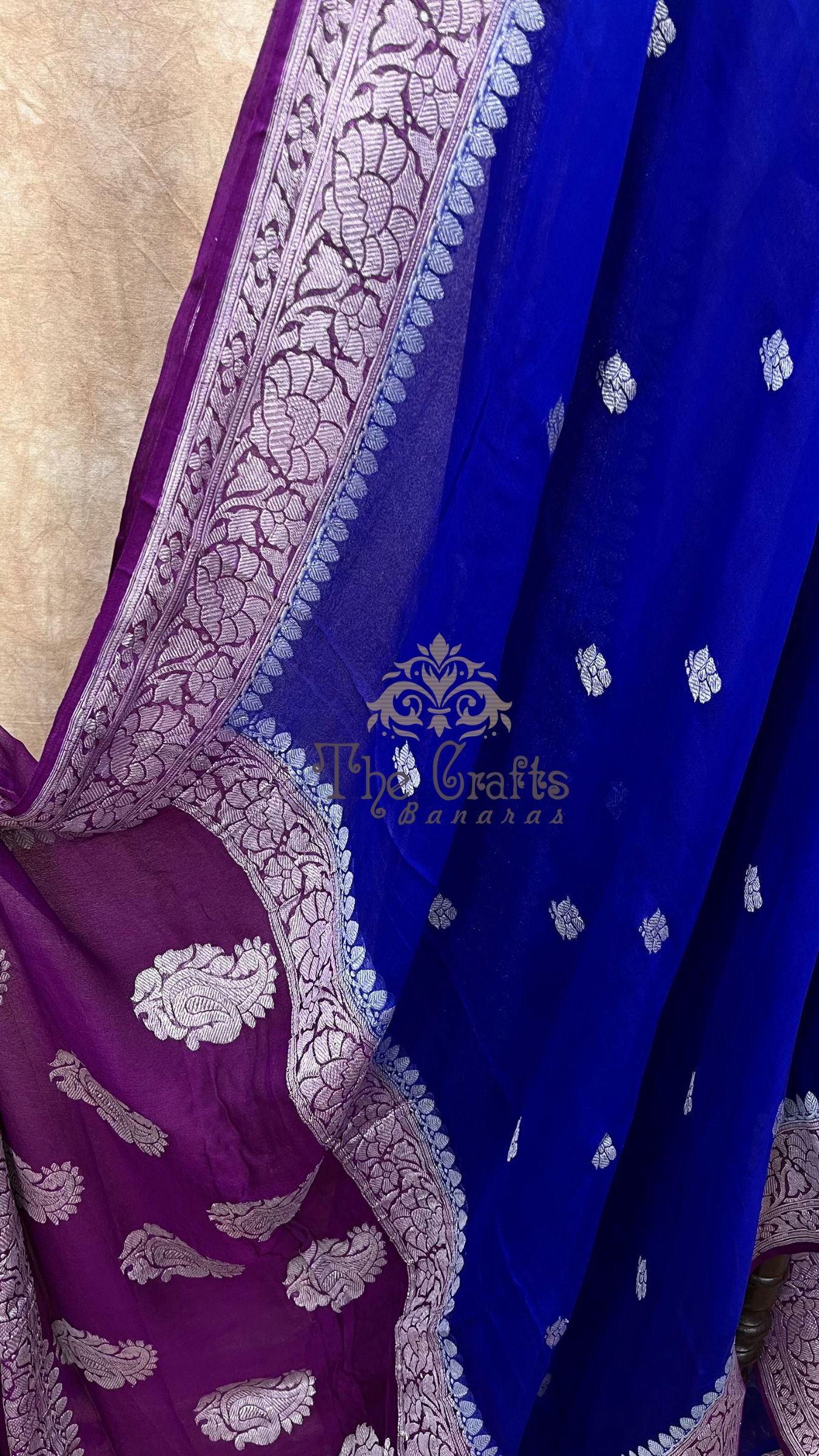 Pure Georgette Handloom Banarasi Saree