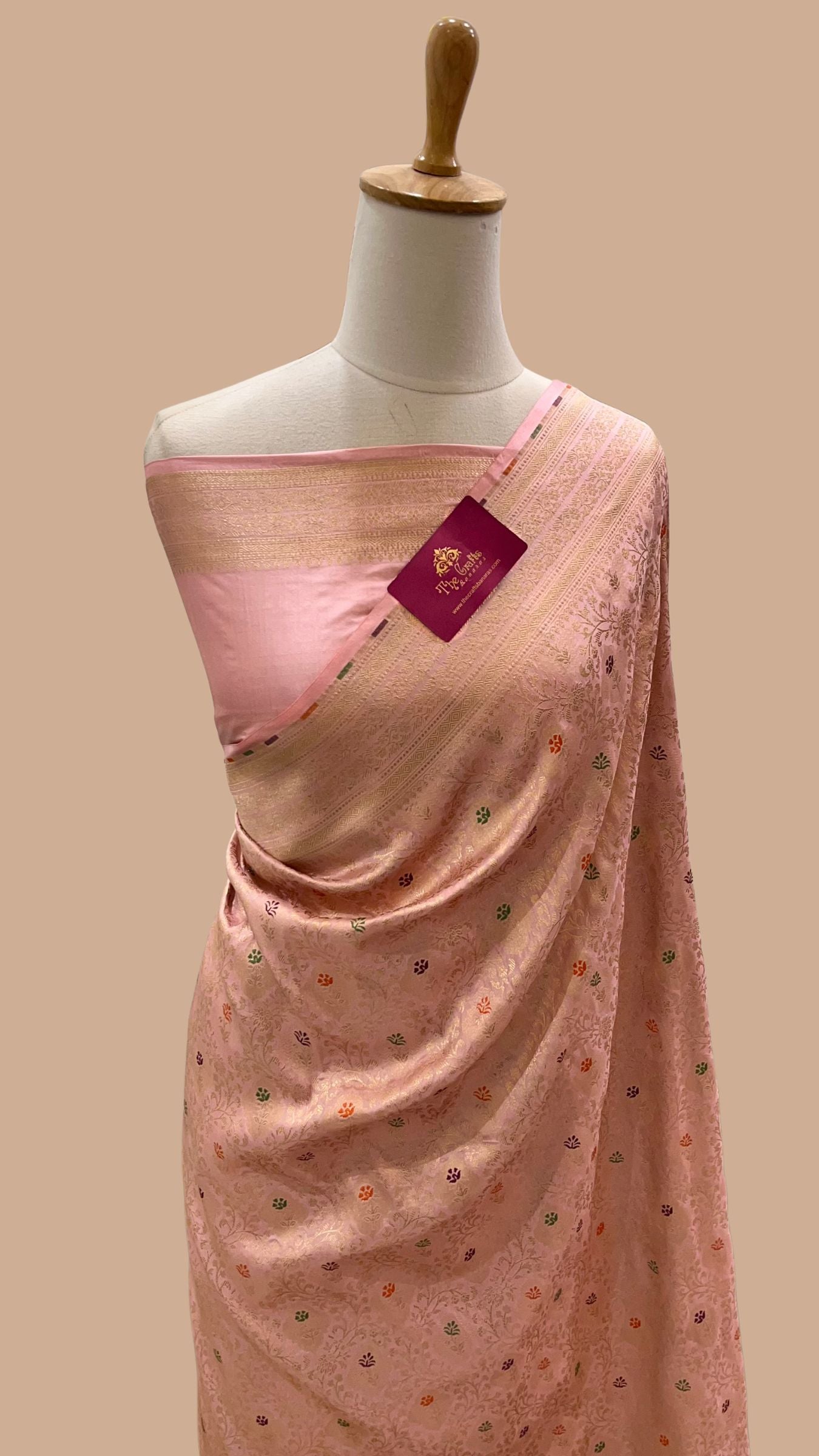 Pure Katan Silk Handloom Banarasi Saree - Tanchui Brocade Meenakari