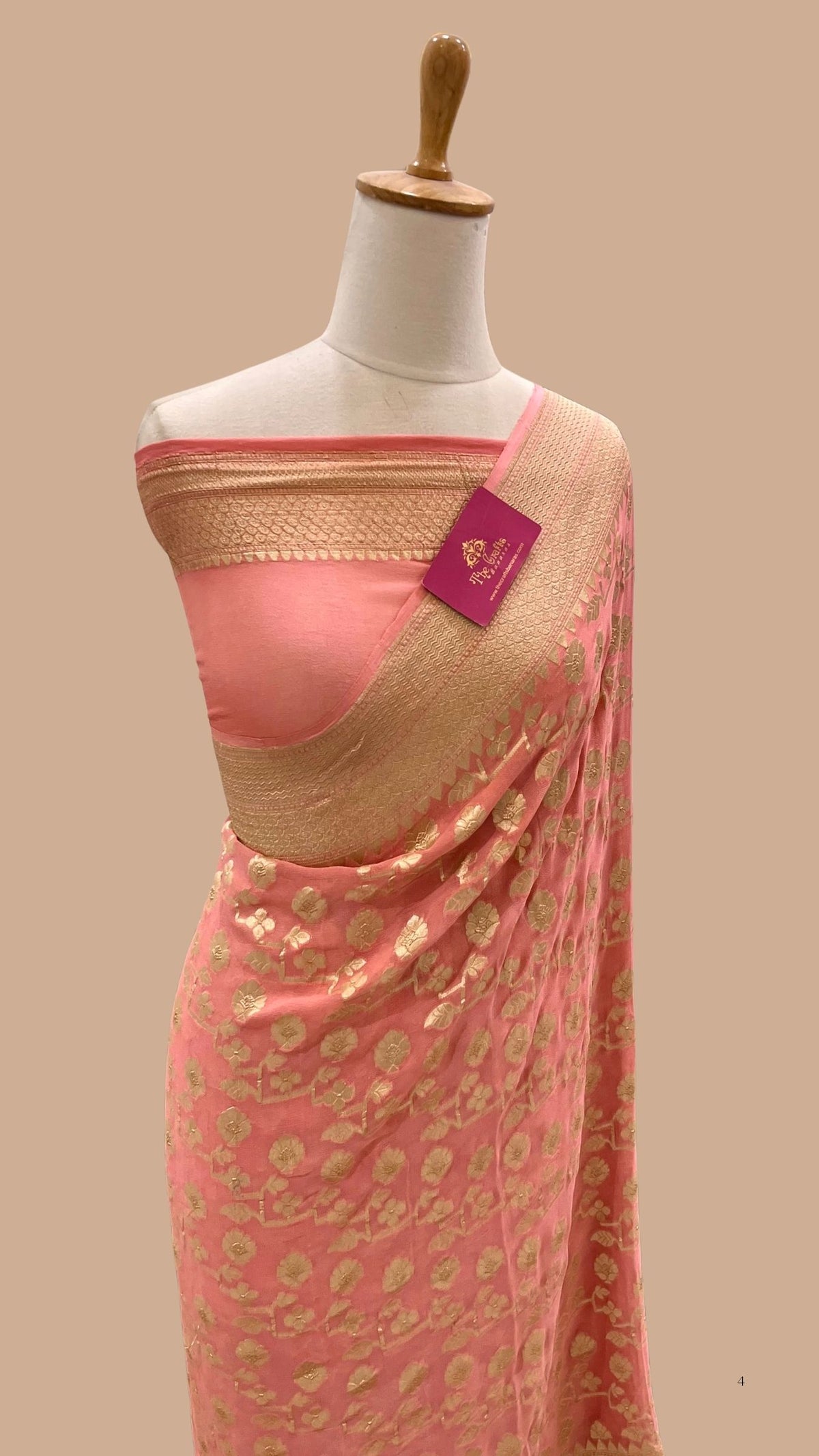 Khaddi Georgette Handloom Banarasi Saree