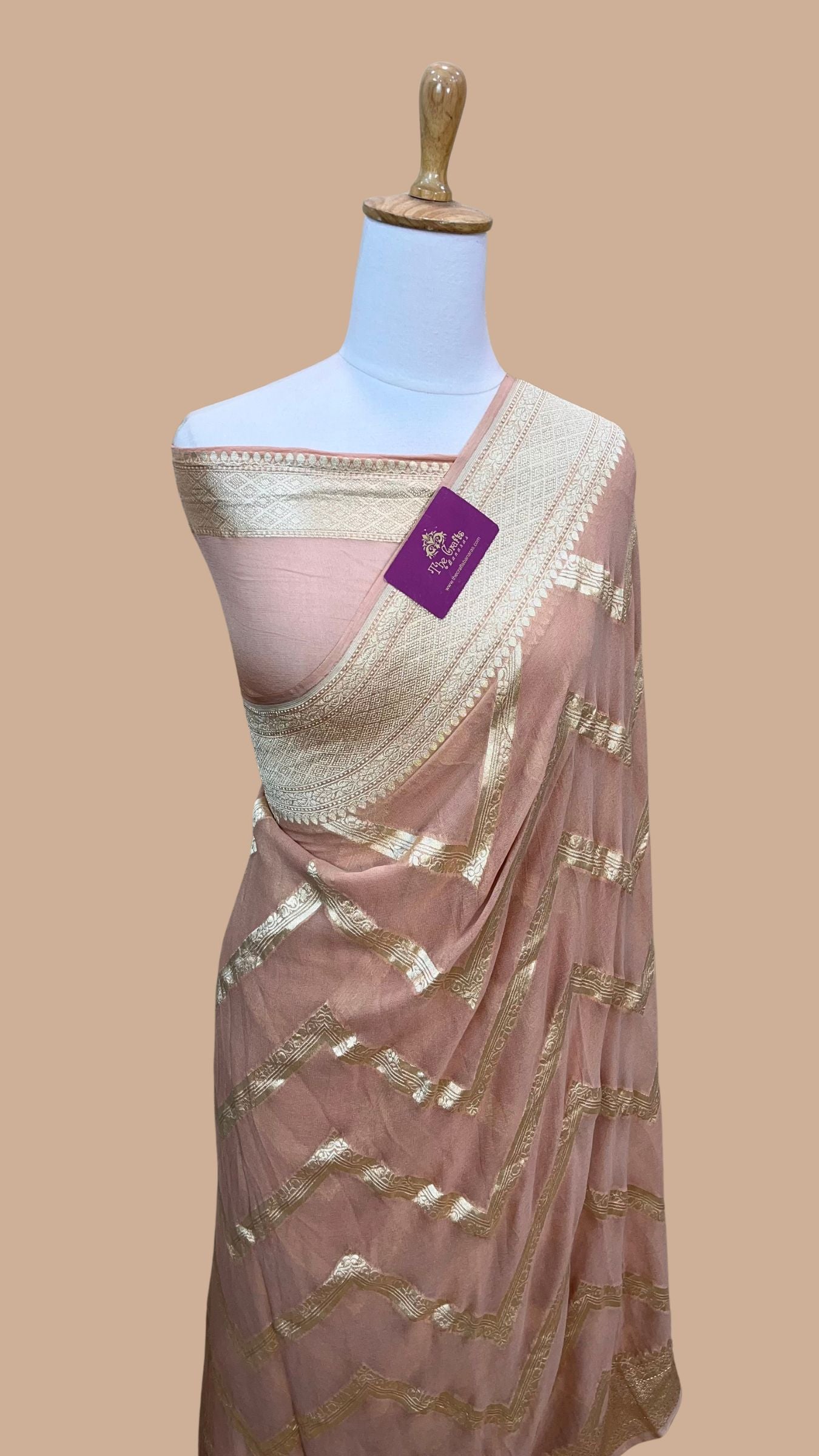 Khaddi Georgette Handloom Banarasi Saree