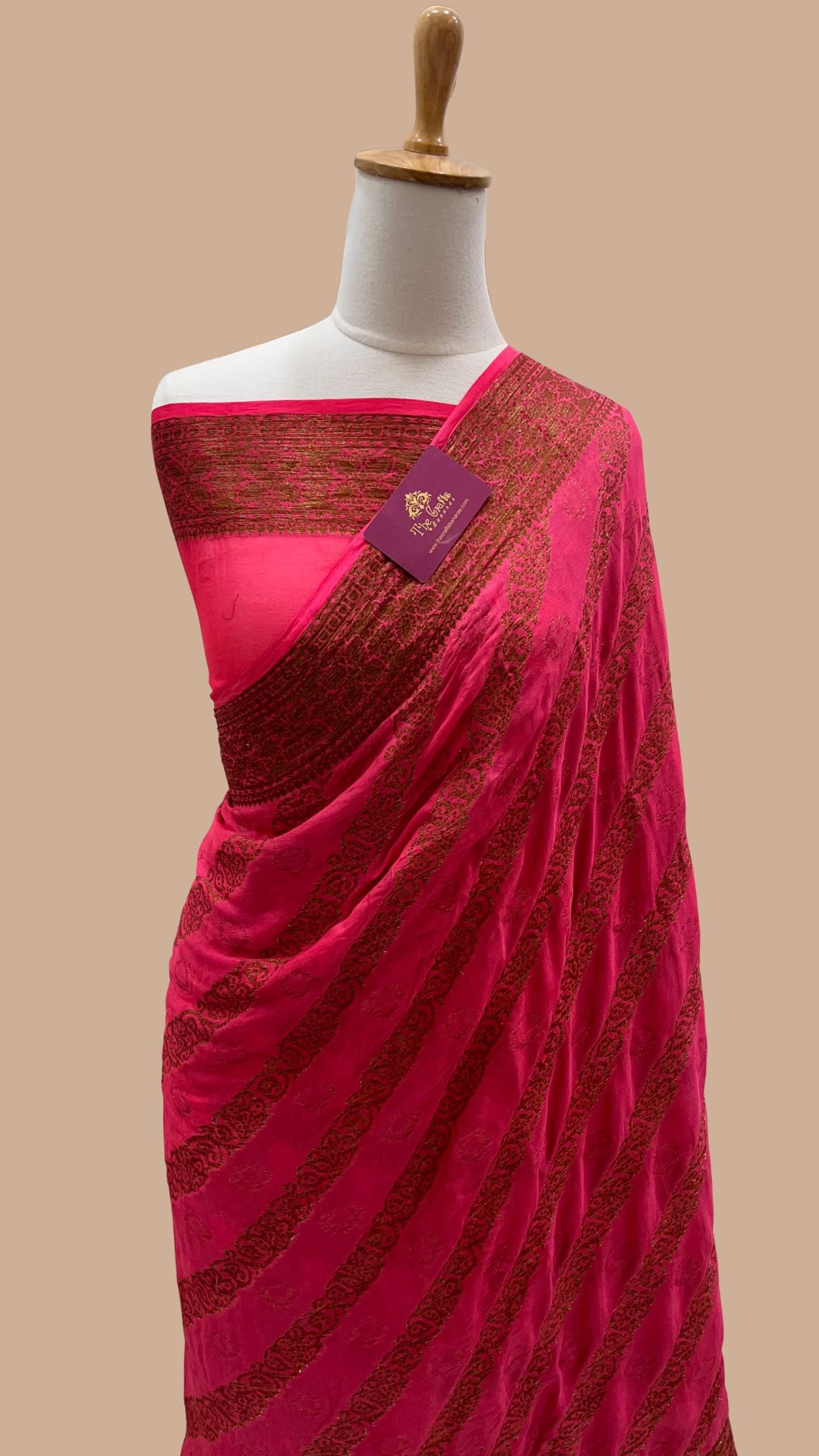 Pure Khaddi Chiffon Banarasi Saree