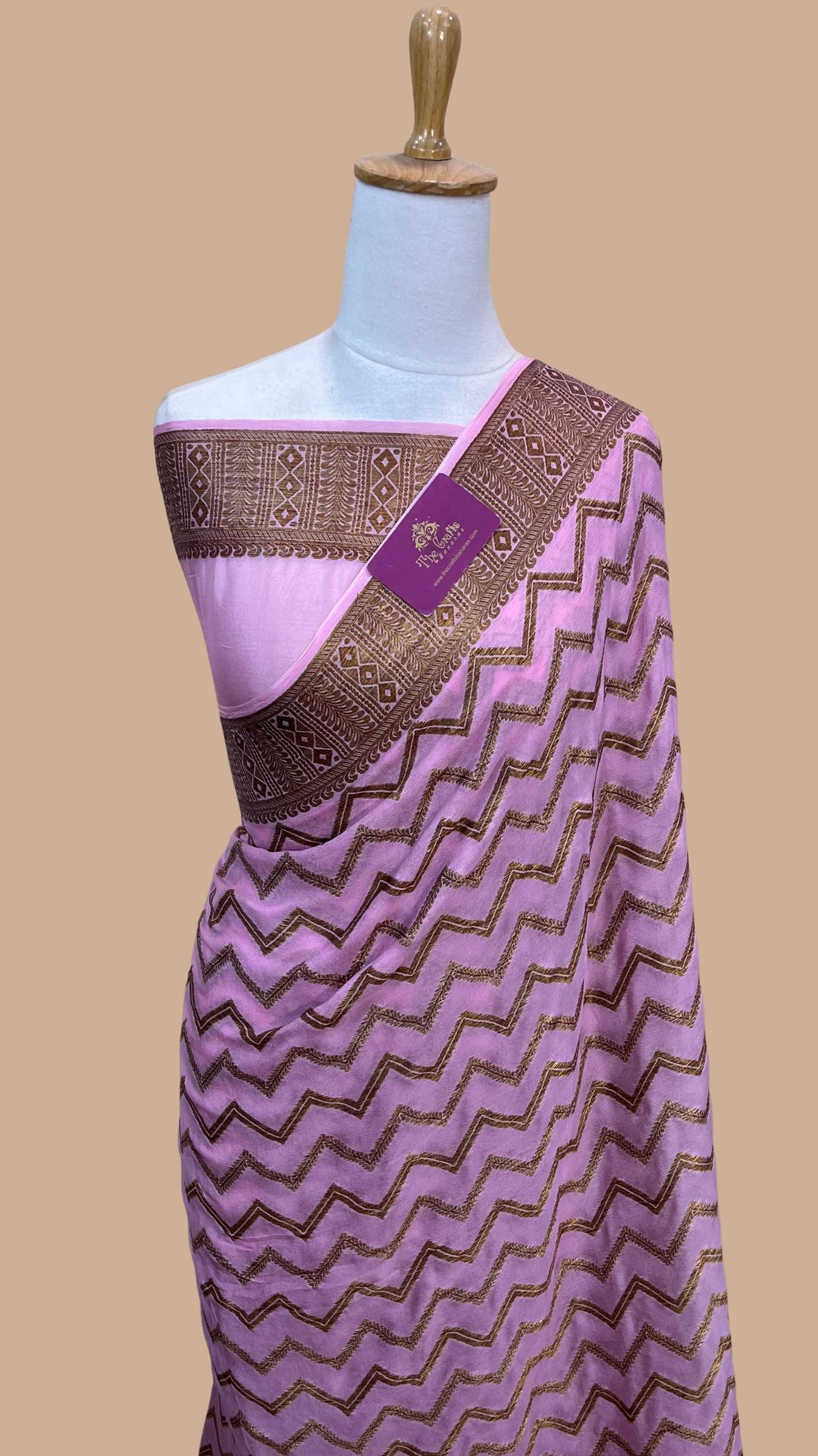 Pure Khaddi Chiffon Banarasi Saree