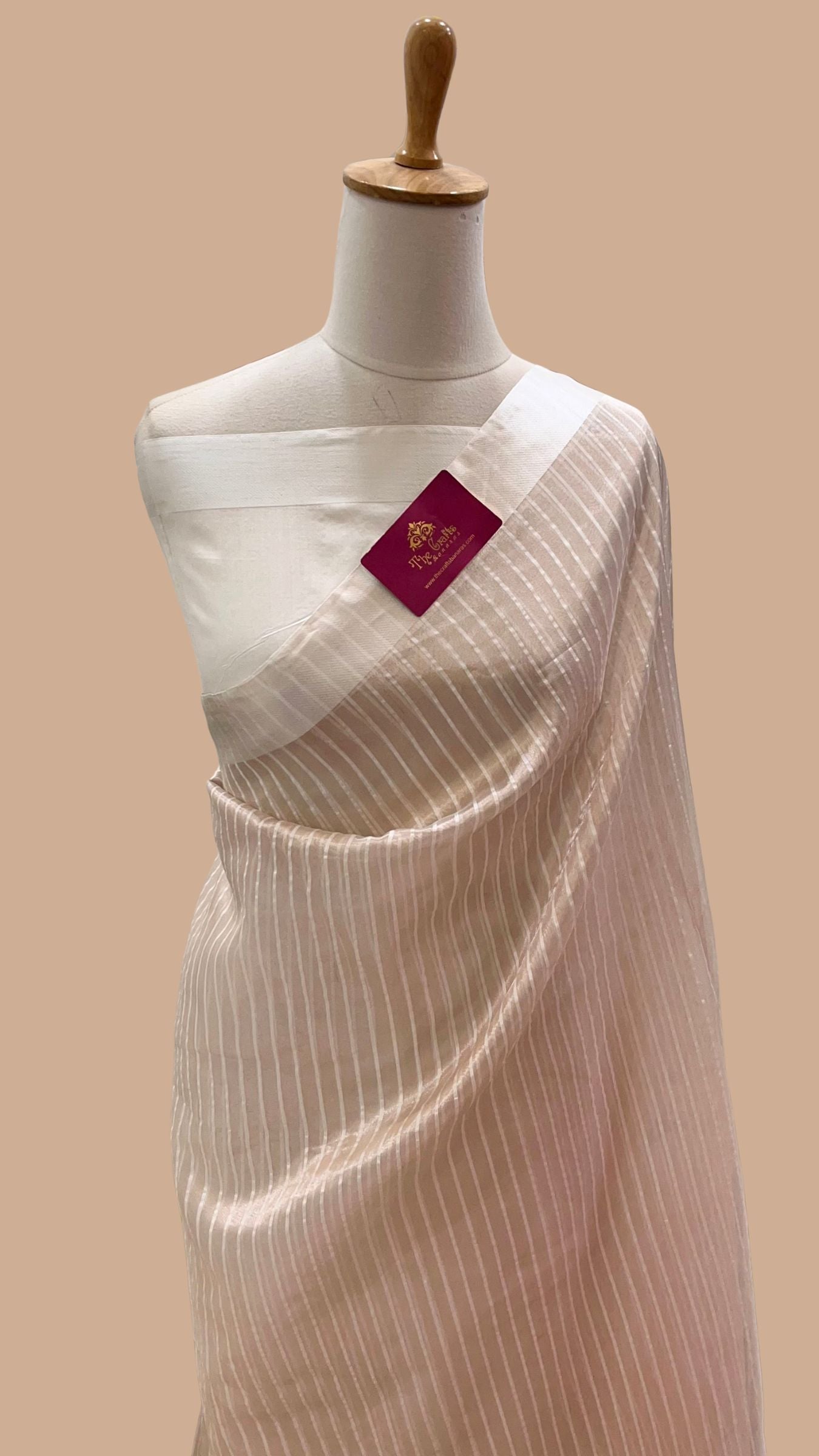 Pure Tissue Silk Handloom Banarasi Saree - with Satin Border