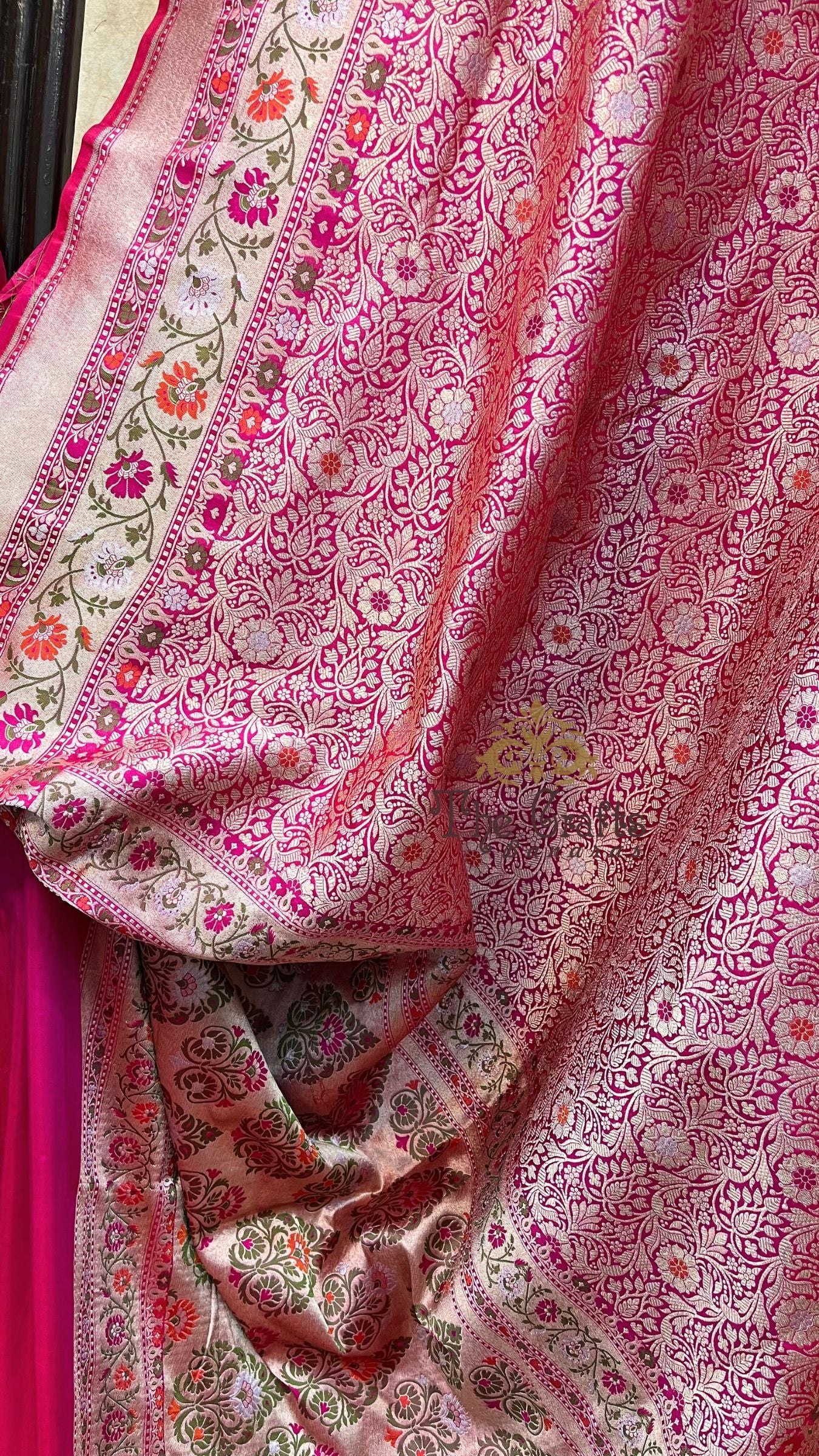 Pure Katan Silk Handloom Banarasi Saree - Tanchui Brocade Meena