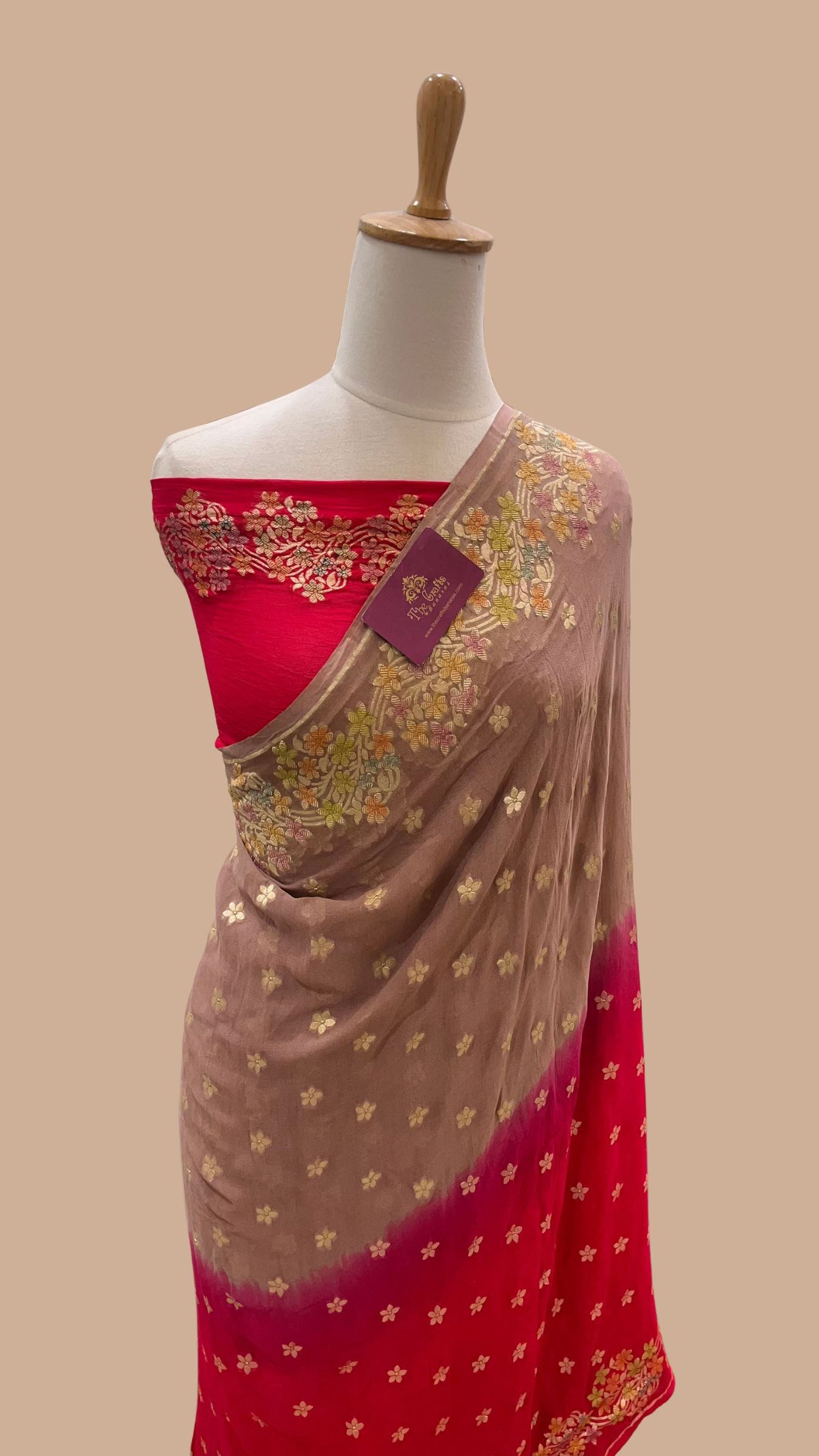 Khaddi Georgette Handloom Banarasi Saree