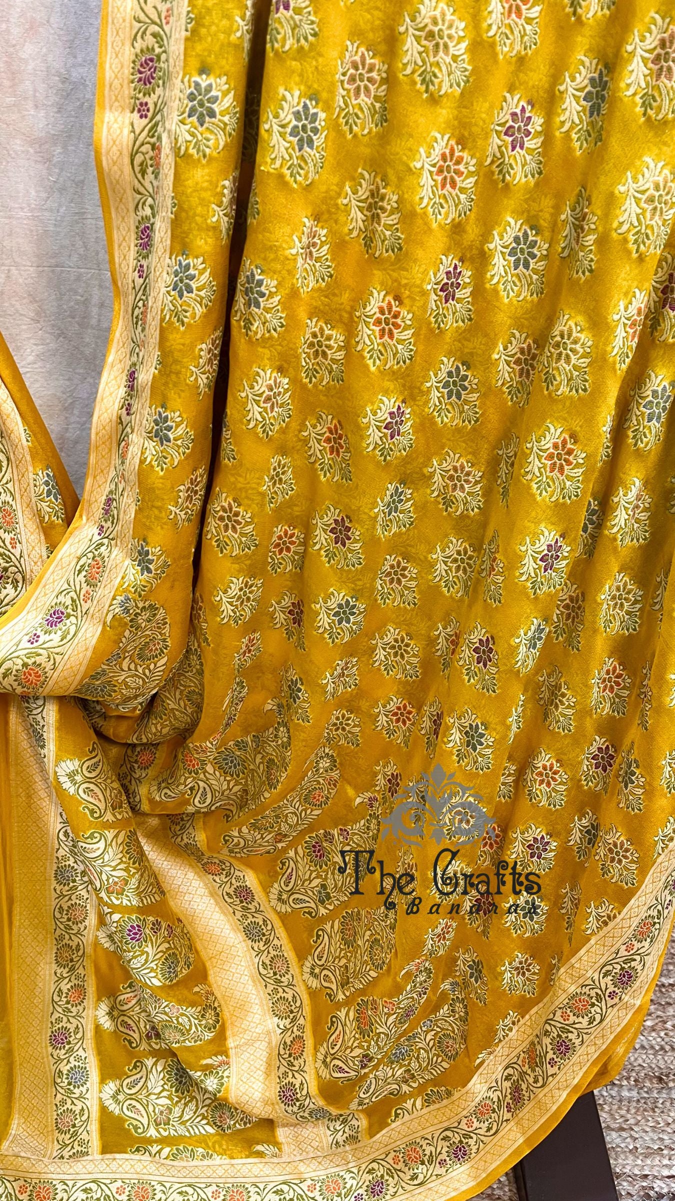 Pure Khaddi Chiffon Banarasi Saree