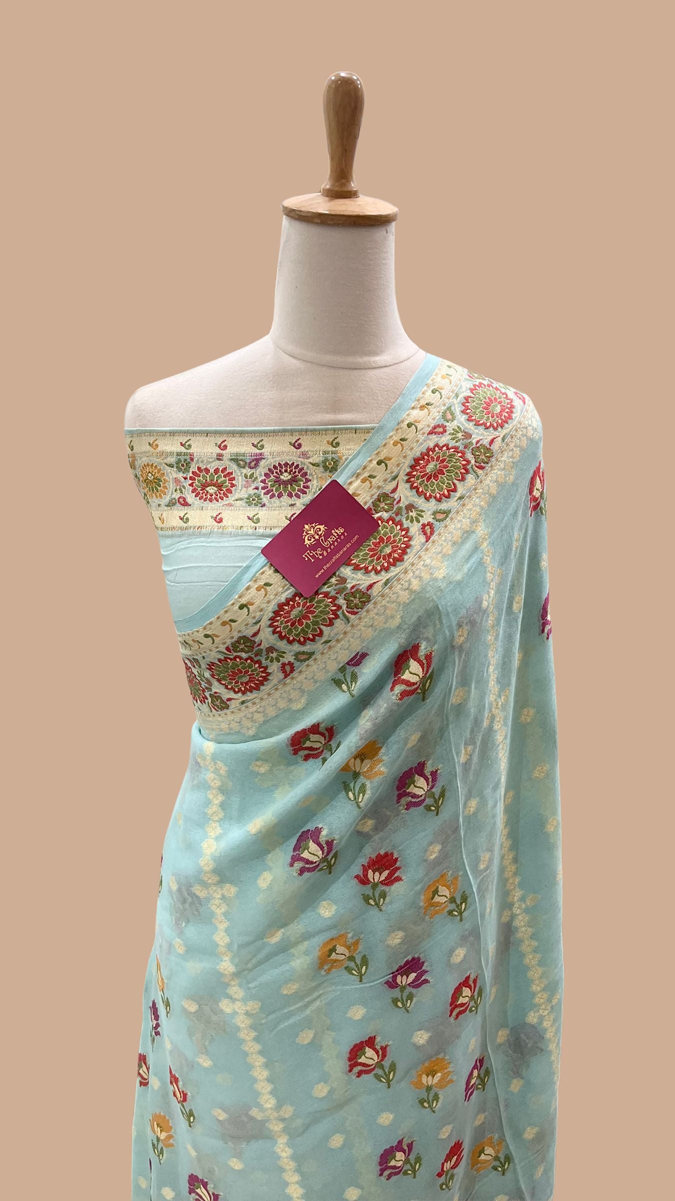Pure Khaddi Chiffon Banarasi Saree
