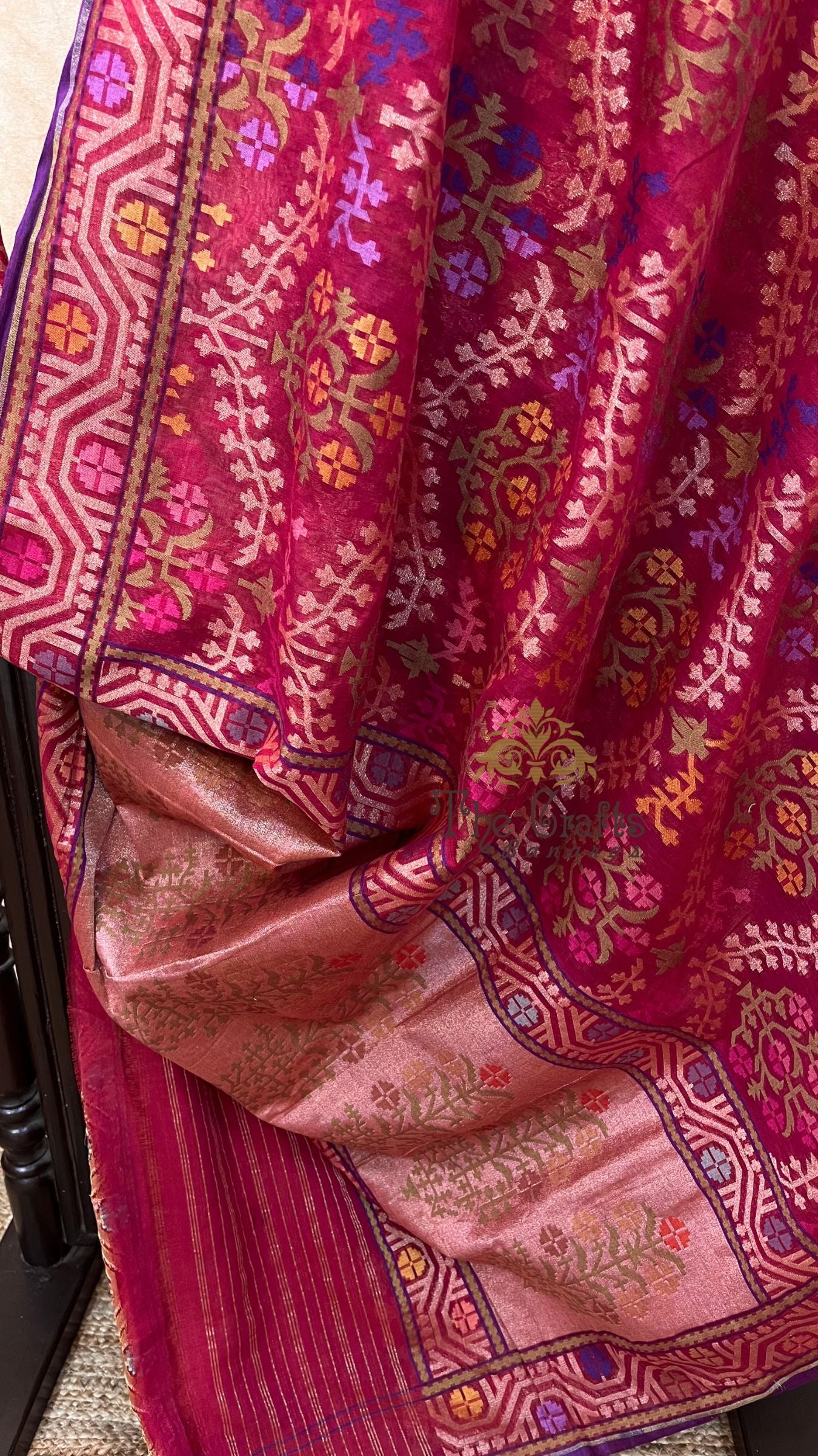 Pure Ektara Cotton Jamdani Banarasi Saree - Tilfi