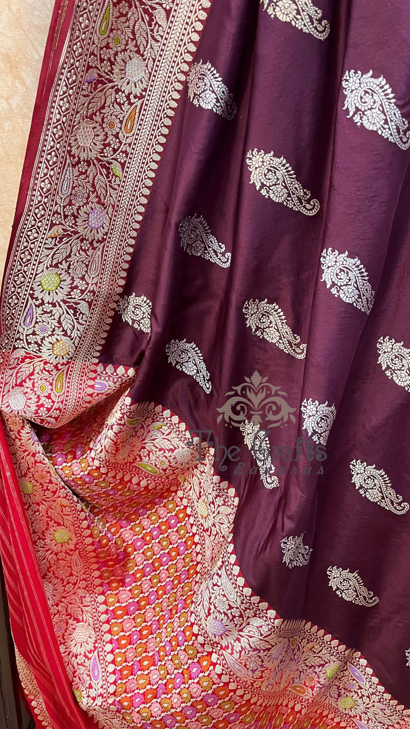 Pure Katan Silk Handloom Banarasi Saree - All over sona rupa kadhua motifs