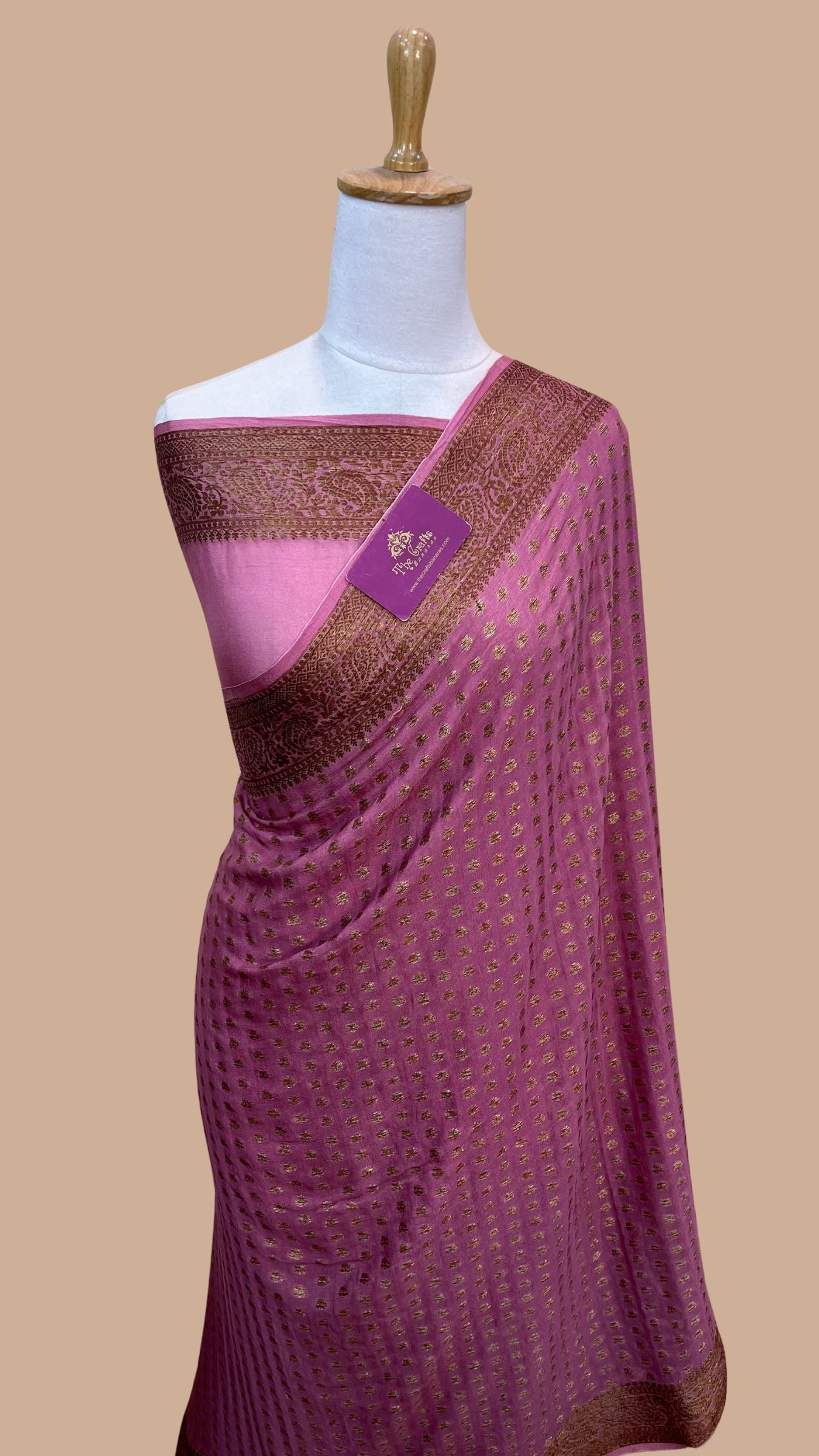 Pure Khaddi Chiffon Banarasi Saree