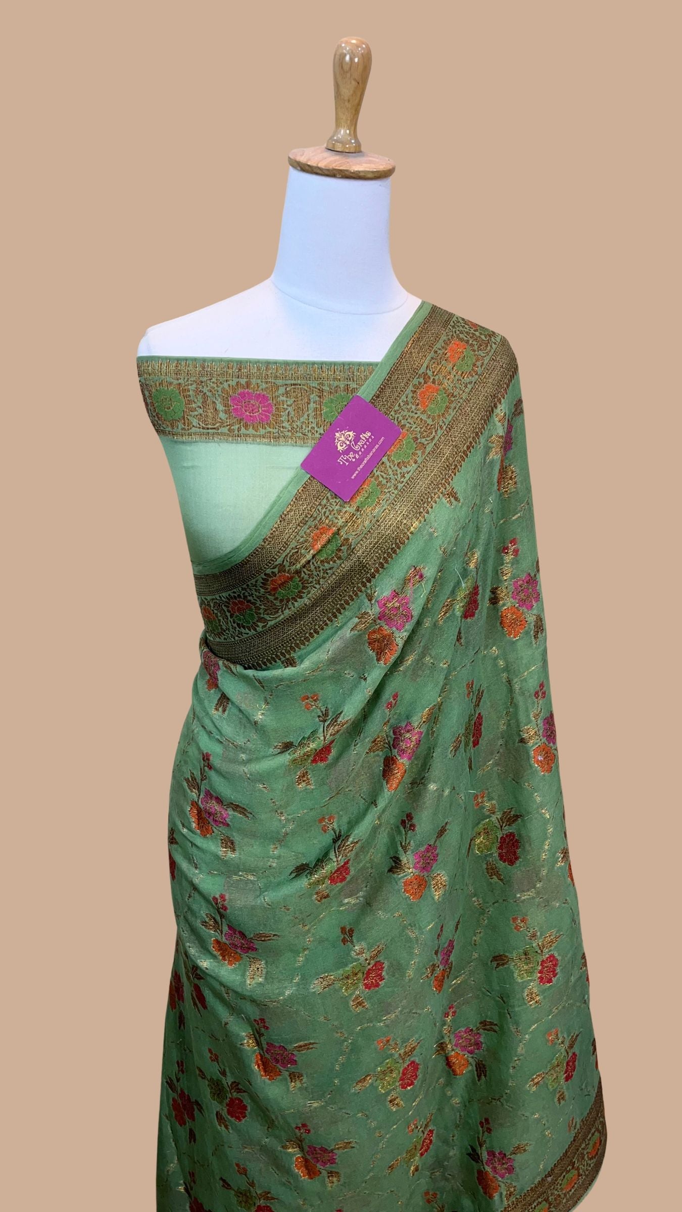 Pure Khaddi Chiffon Banarasi Saree