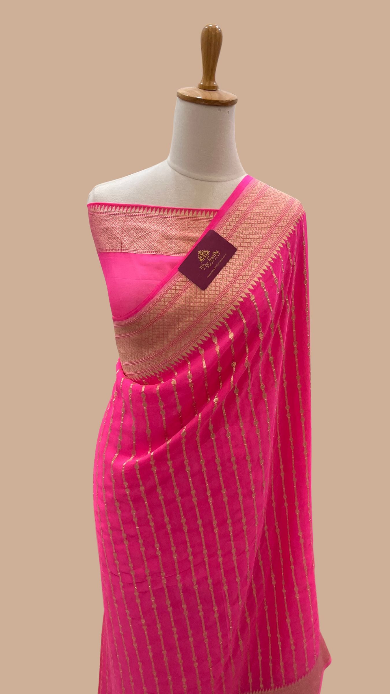 Khaddi Georgette Banarasi Saree - Water Zari