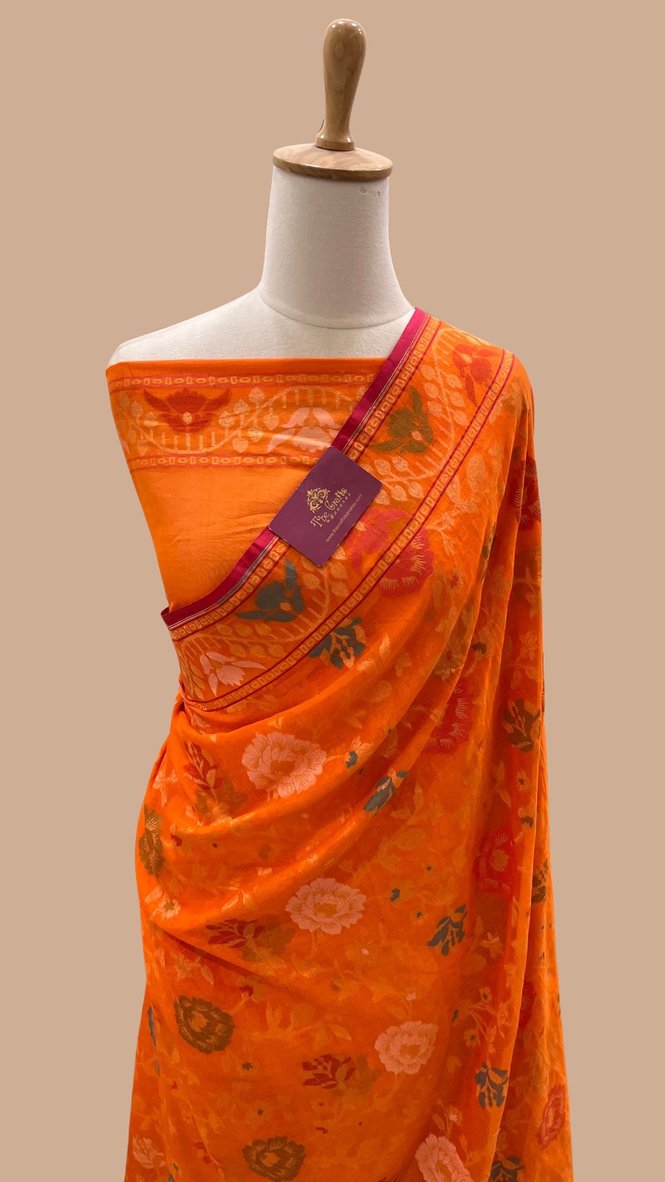 Pure Ektara Cotton Jamdani Banarasi Saree - Tilfi
