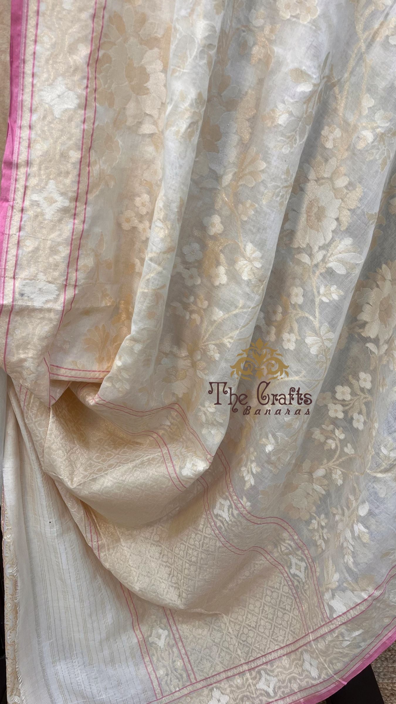 Pure Ektara Cotton Jamdani Banarasi Saree - Alfi