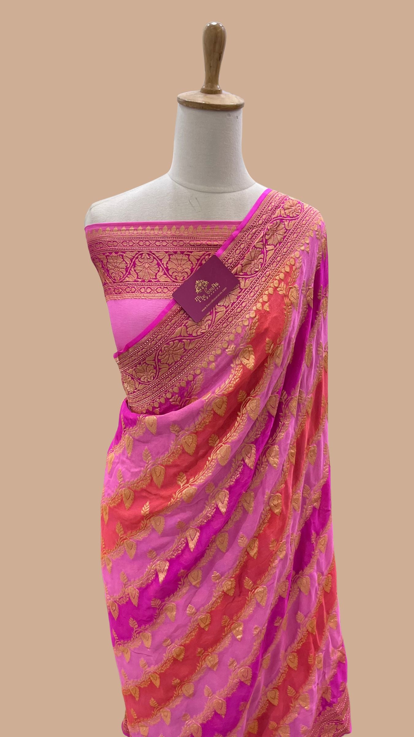 Khaddi Georgette Handloom Banarasi Saree