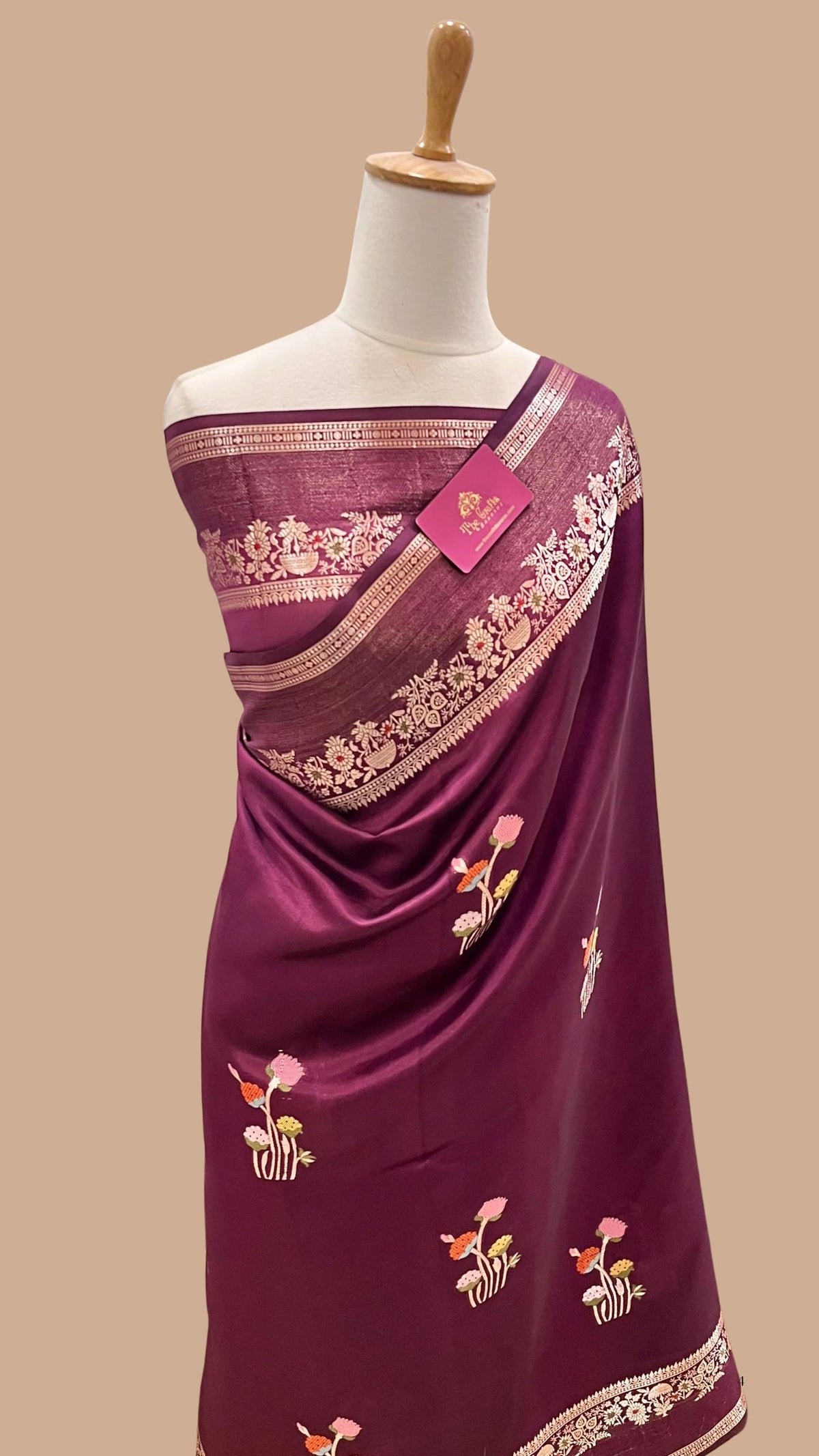Pure  Mango Silk Handloom Banarasi Saree