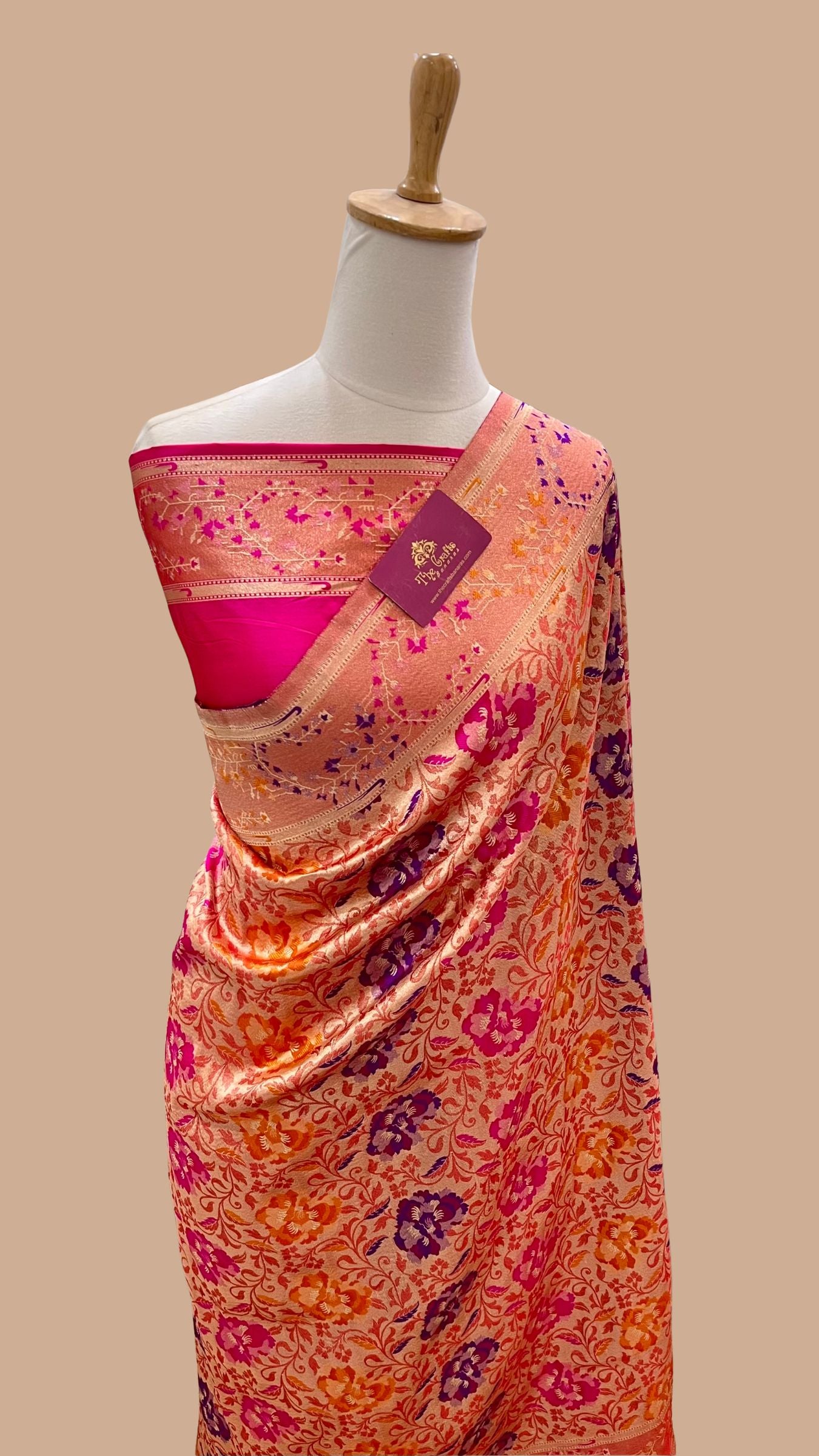 Pure Katan Silk Handloom Banarasi Saree - Tanchui Brocade Meena