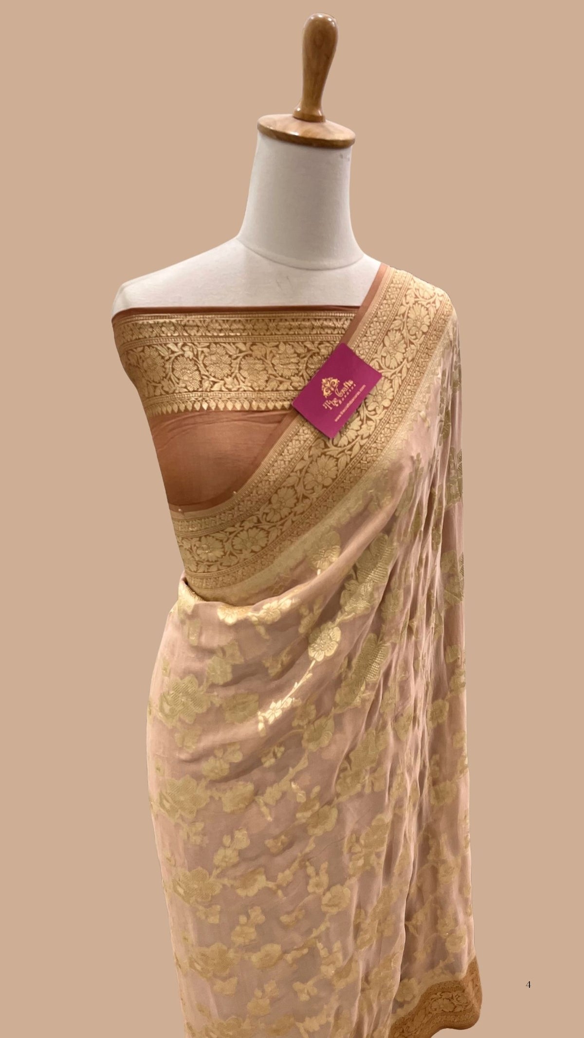 Khaddi Georgette Handloom Banarasi Saree