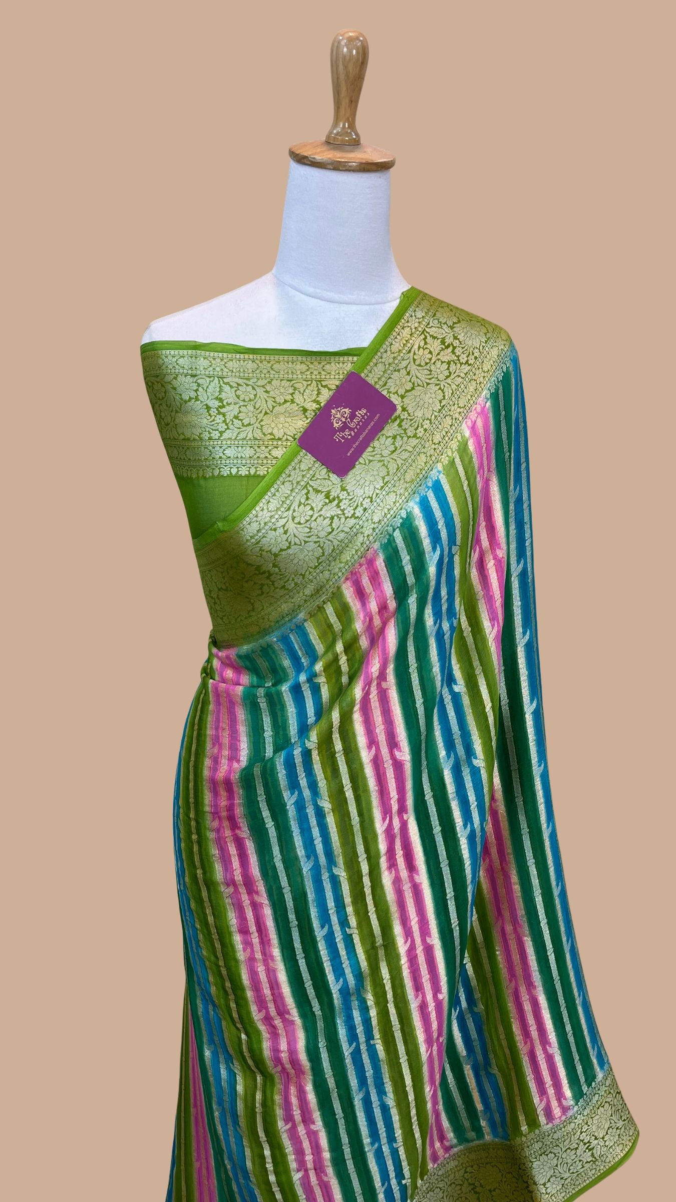Pure Khaddi Chiffon Banarasi Saree