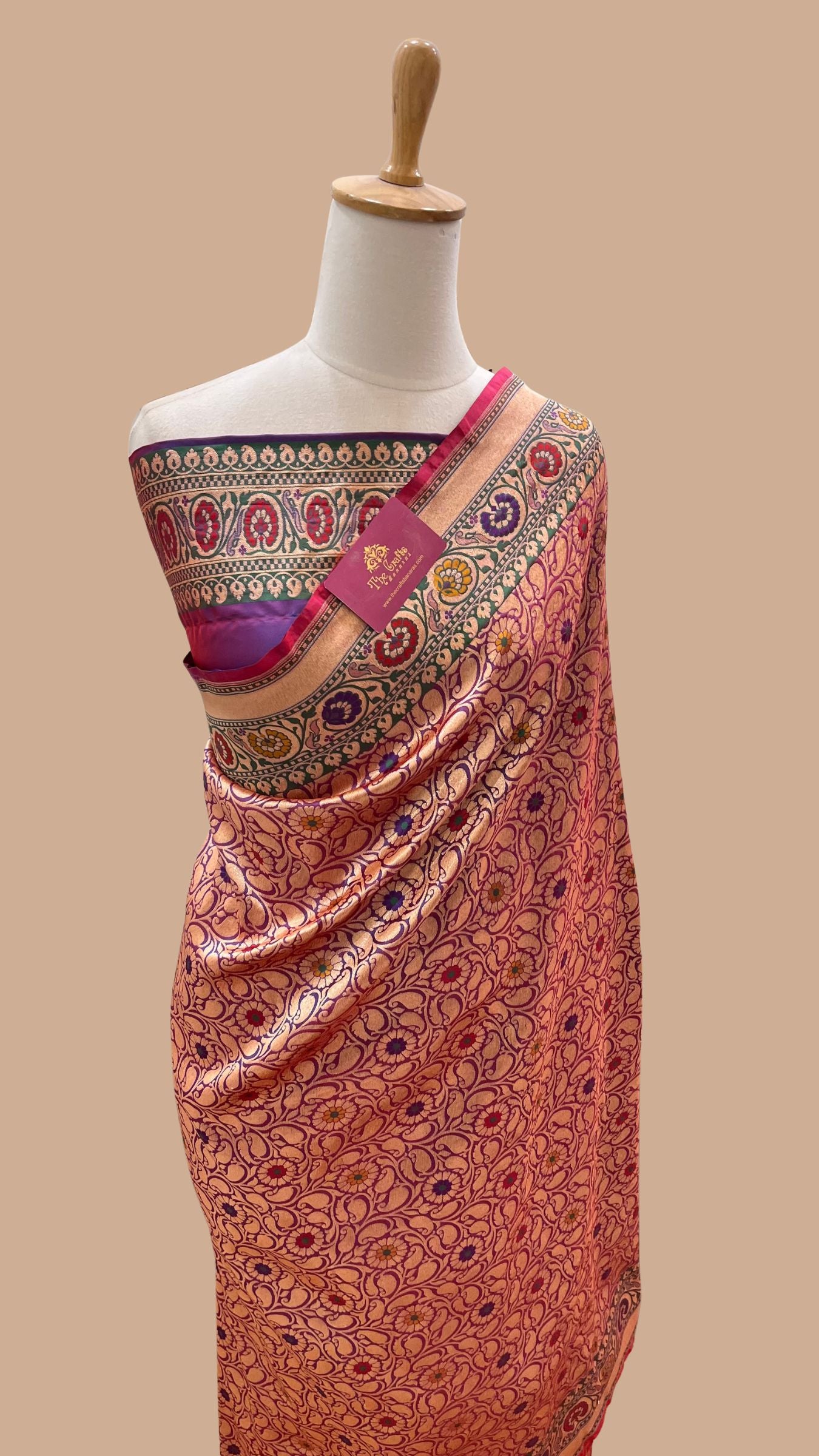 Pure Katan Silk Handloom Banarasi Saree - Tanchui Brocade Meena