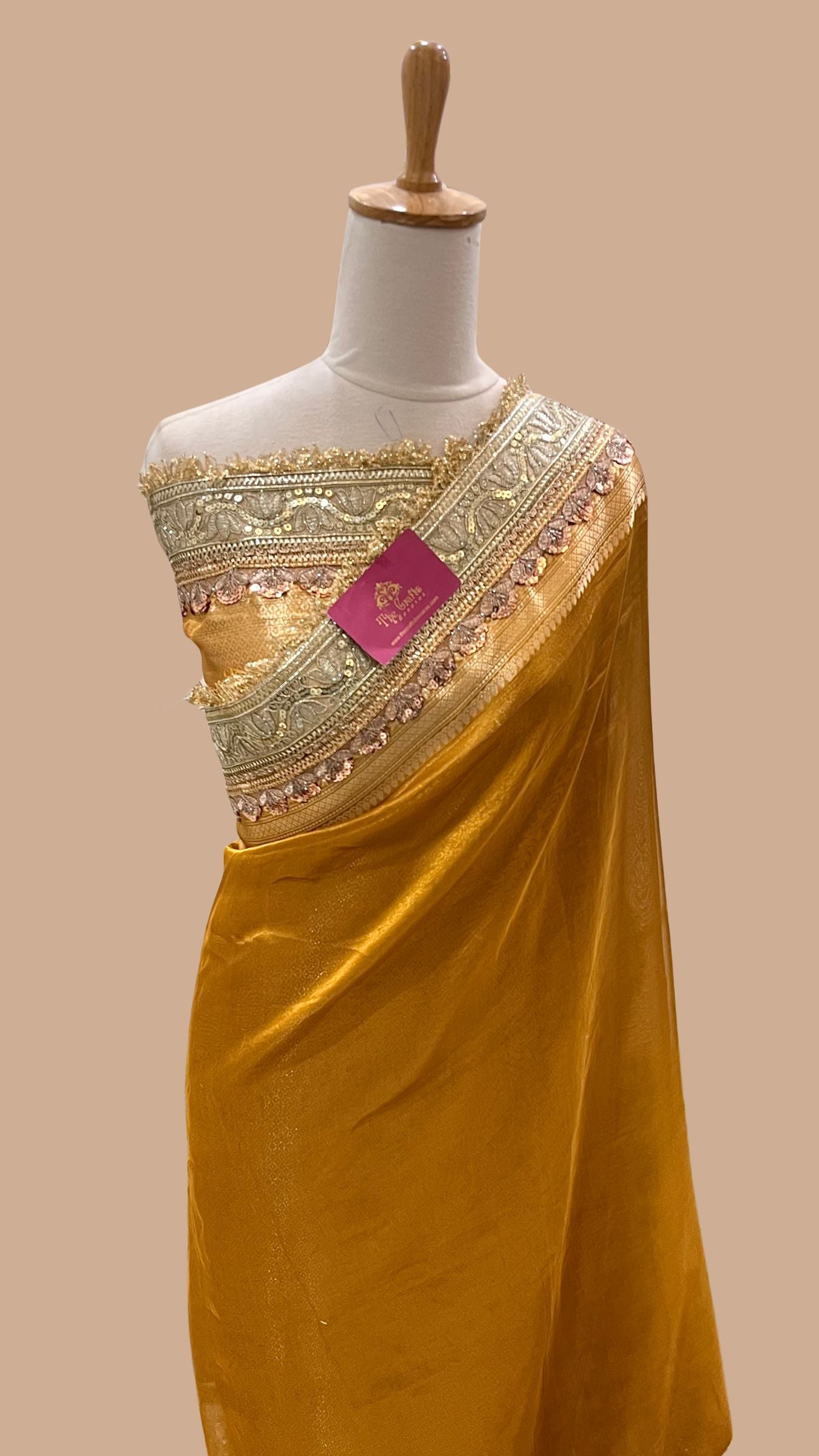 Pure Tissue Silk Handloom Banarasi Saree - with Lace Border