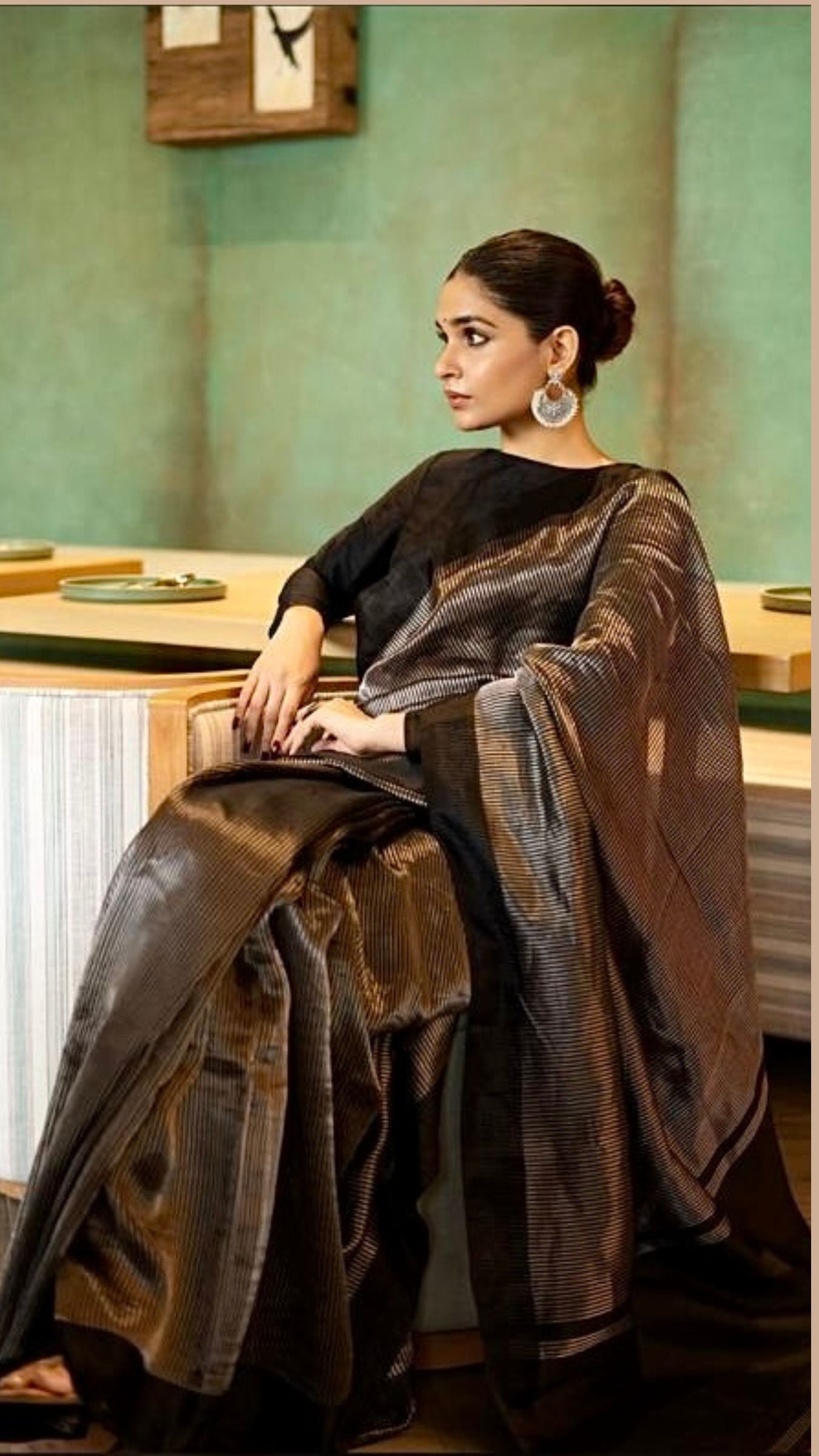 Pure Tissue Silk Handloom Banarasi Saree - with Satin Border