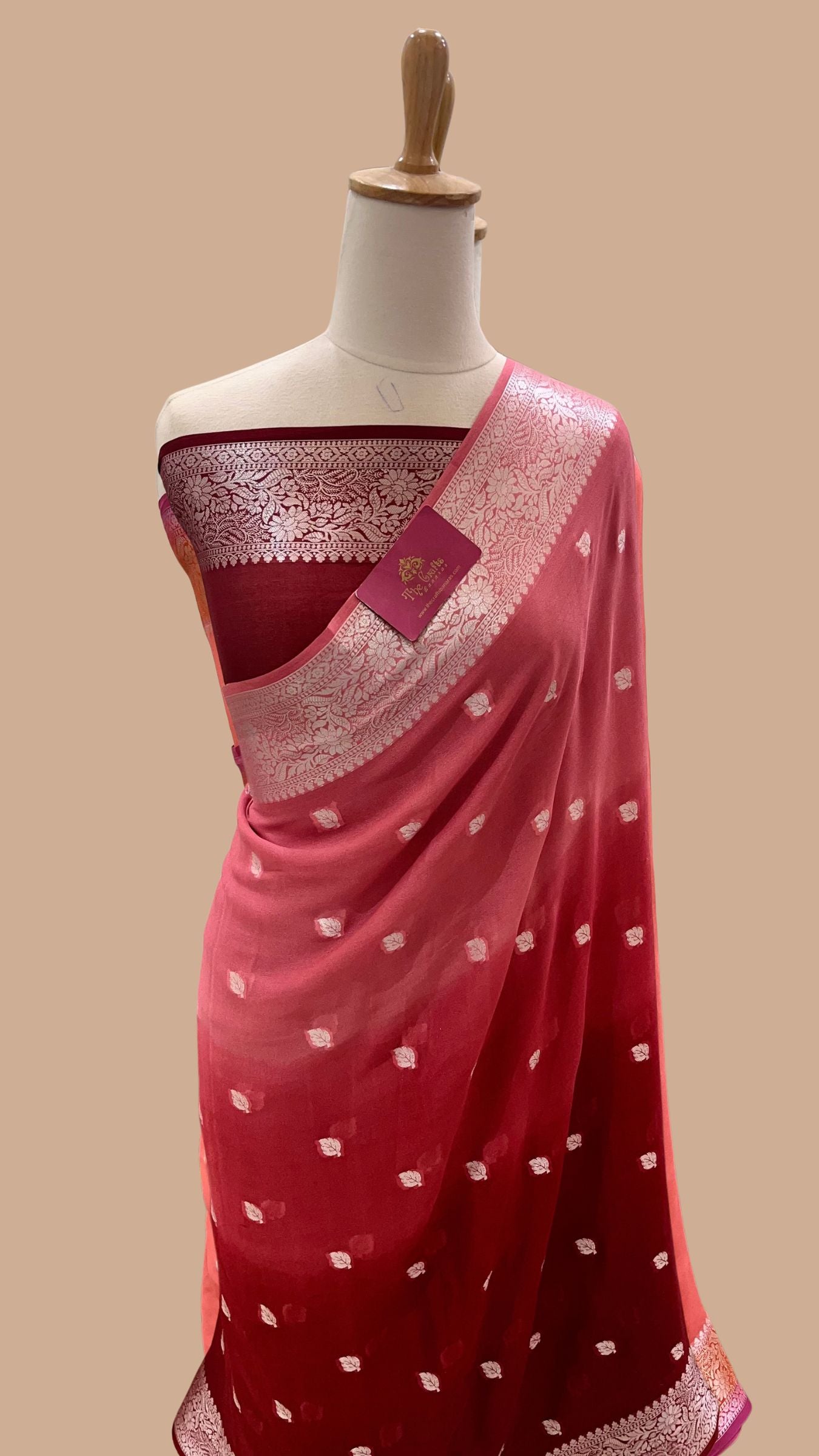 Pure Khaddi Chiffon Banarasi Saree