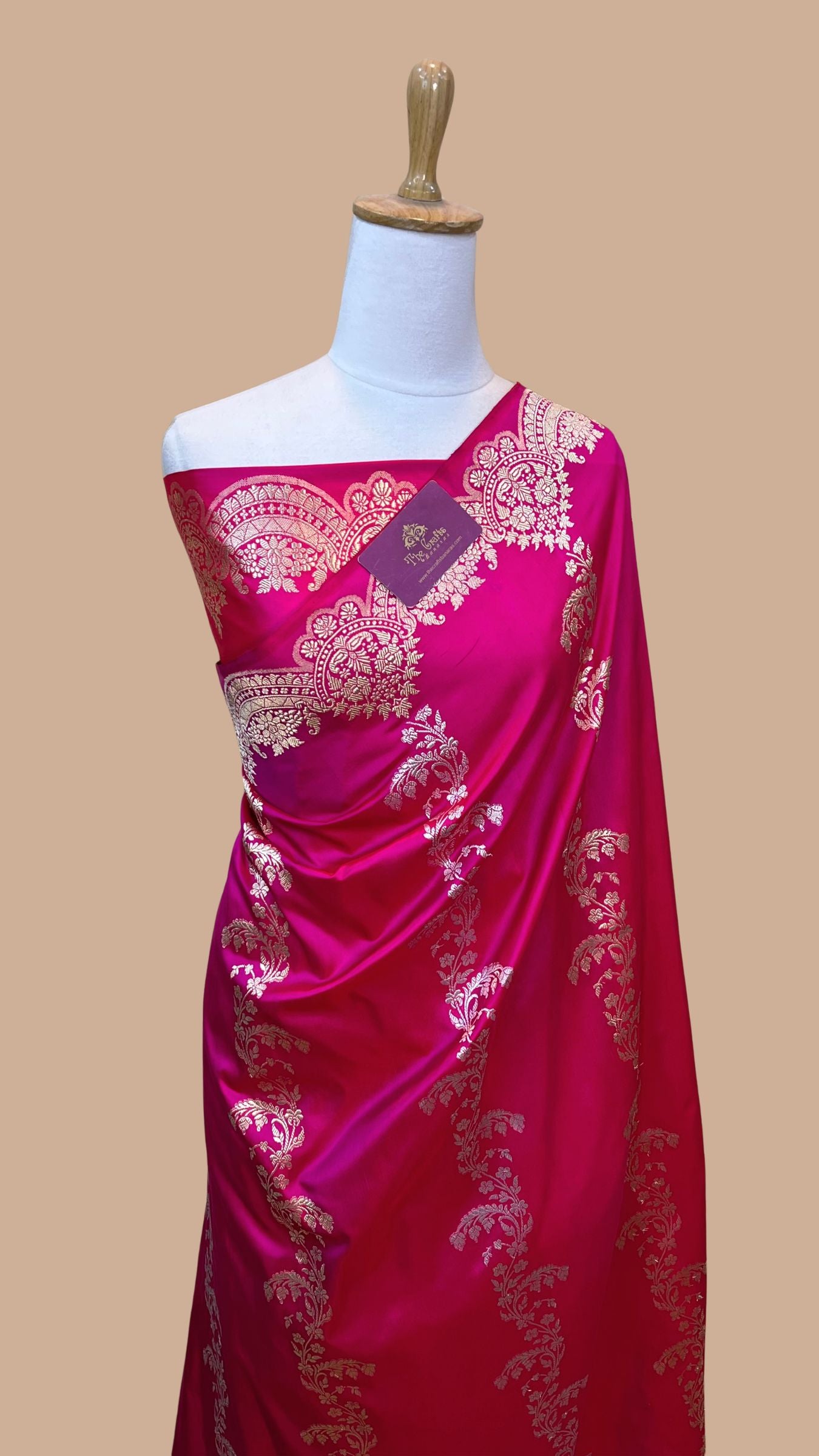 Pure Katan Silk Handloom Banarasi Saree - Sona roopa with kadhua work