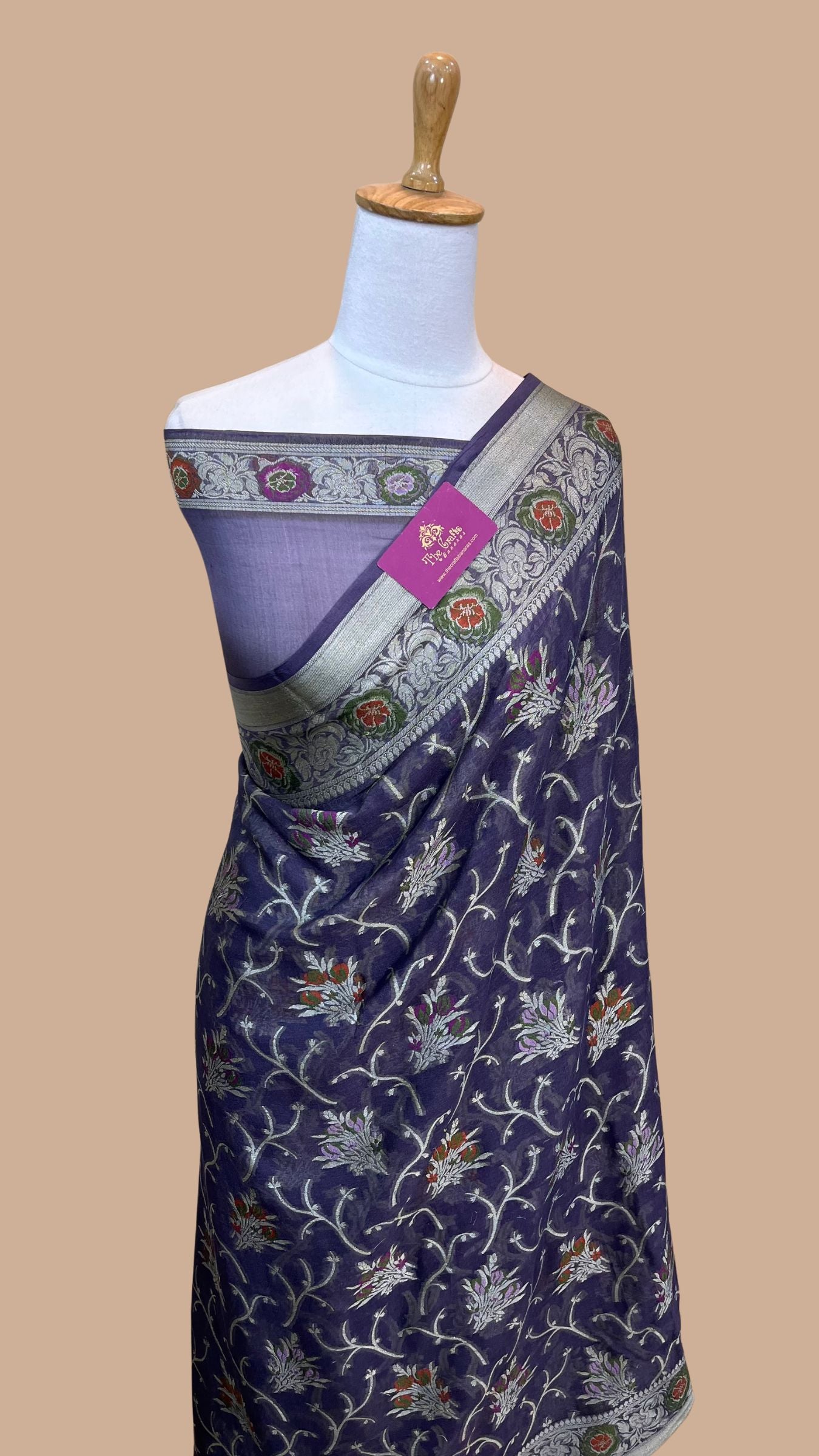 Pure Khaddi Chiffon Banarasi Saree