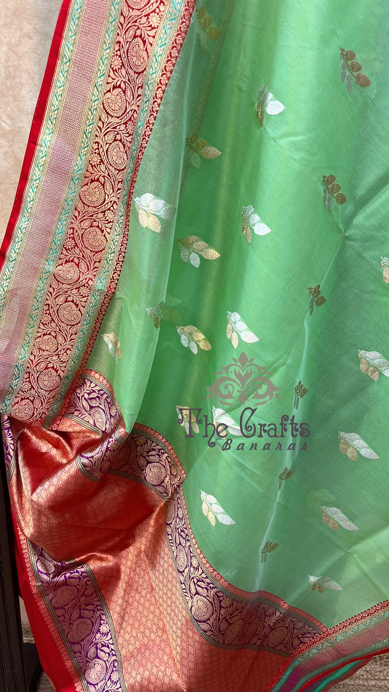 Pure Kora Silk Handloom Banarasi Saree - with sona rupa kadhua motifs