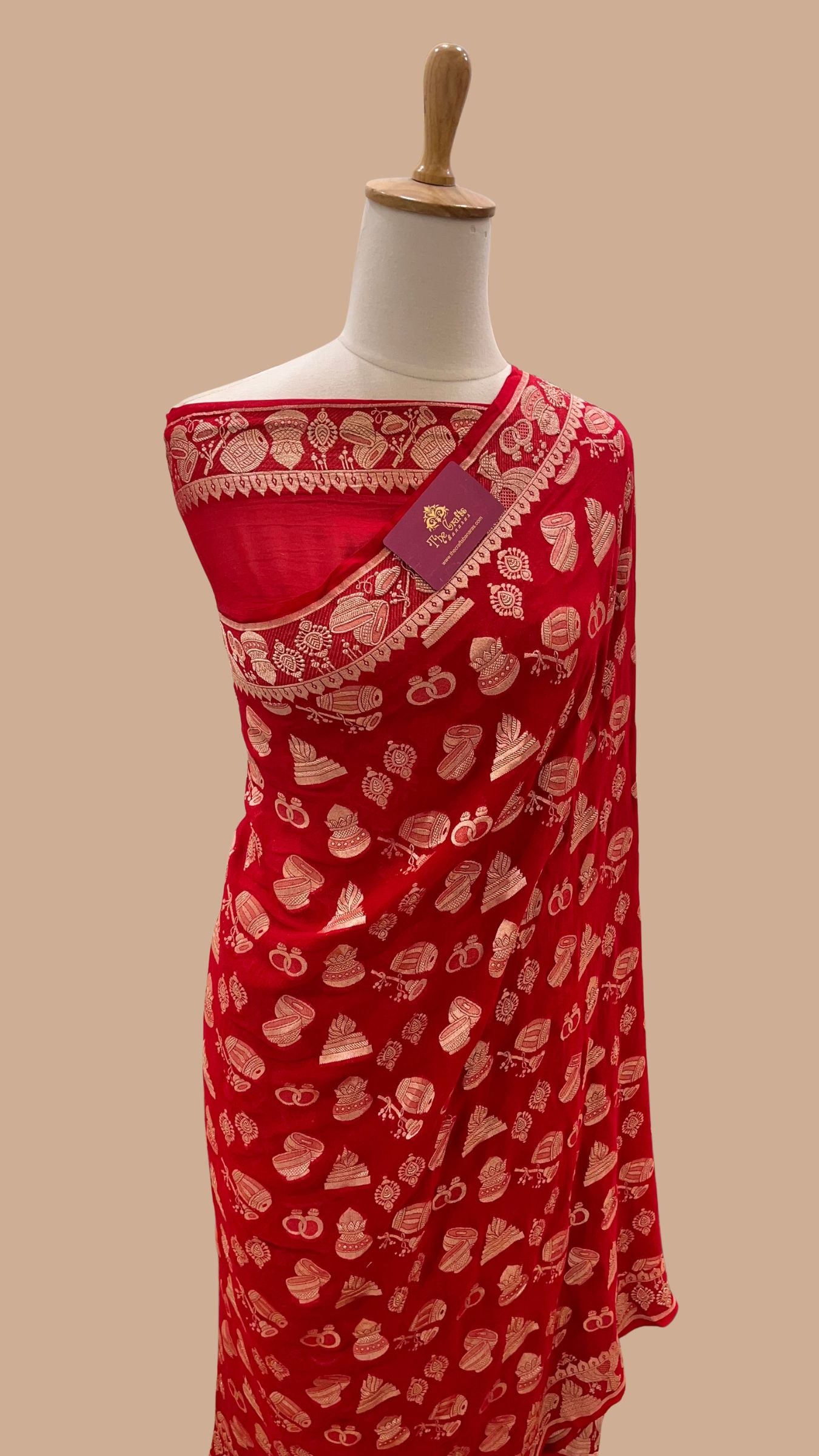 Khaddi Georgette Banarasi Saree - Water Zari
