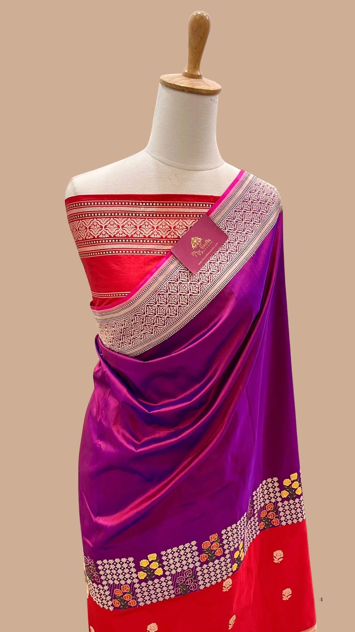 Pure Katan Silk Handloom Banarasi Saree - with Kadhua Meenakari Work