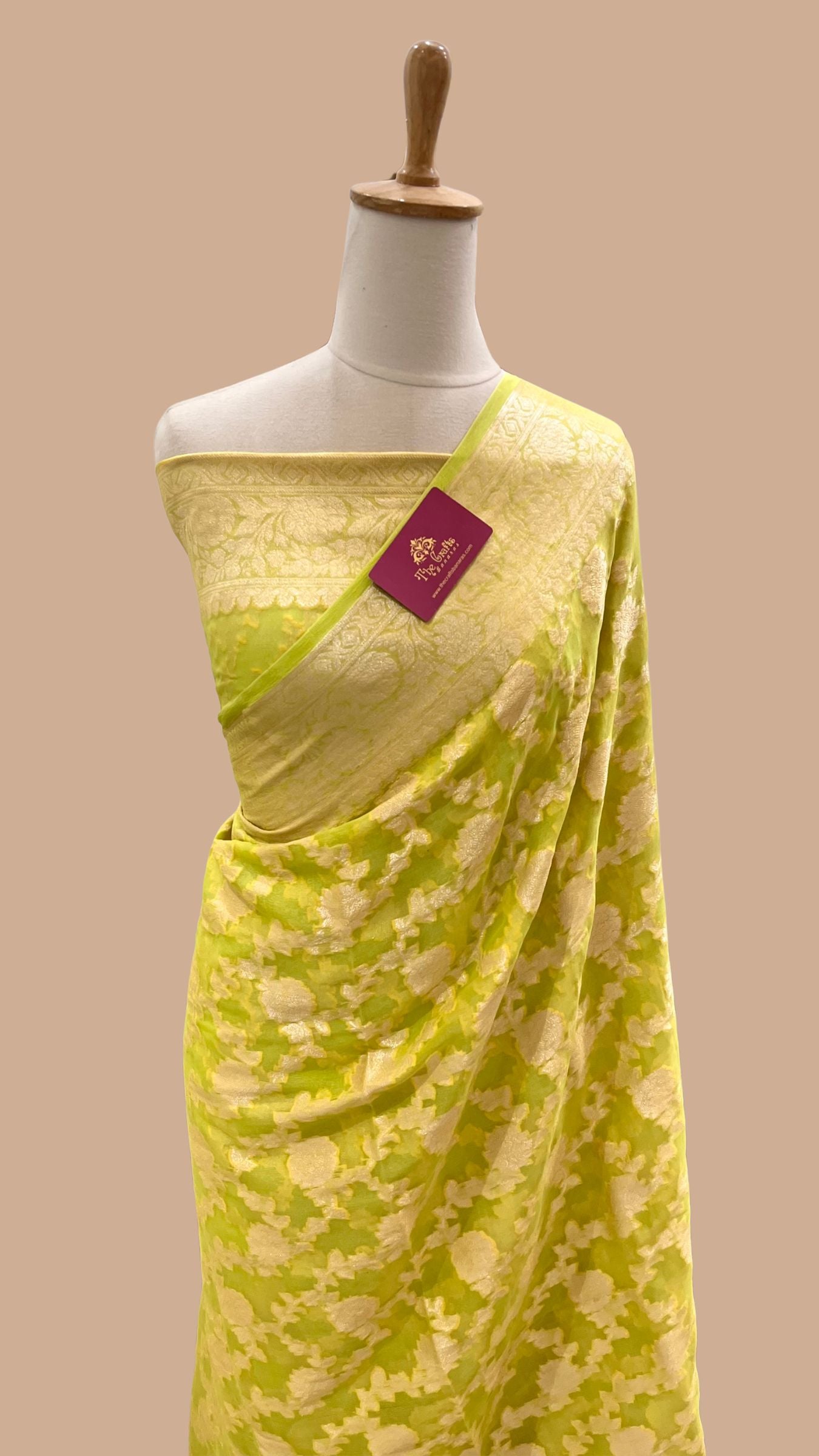 Pure Khaddi Chiffon Banarasi Saree