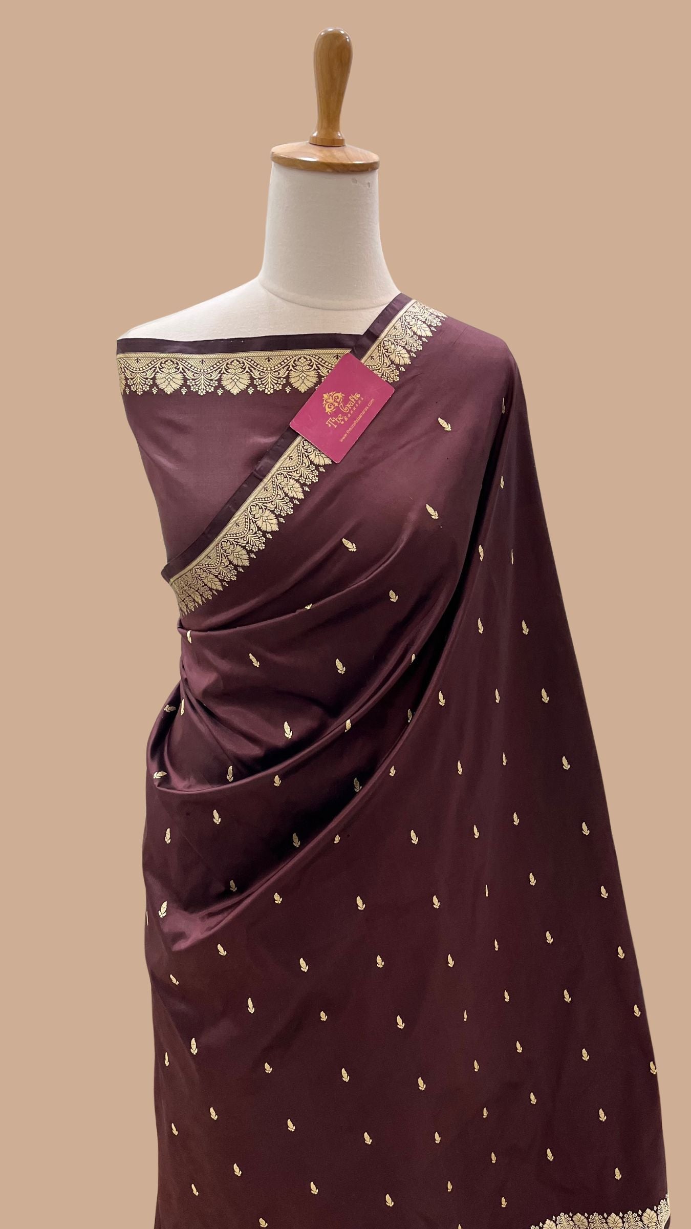 Pure Katan Silk Handloom Banarasi Saree - Resham Chunri Buti